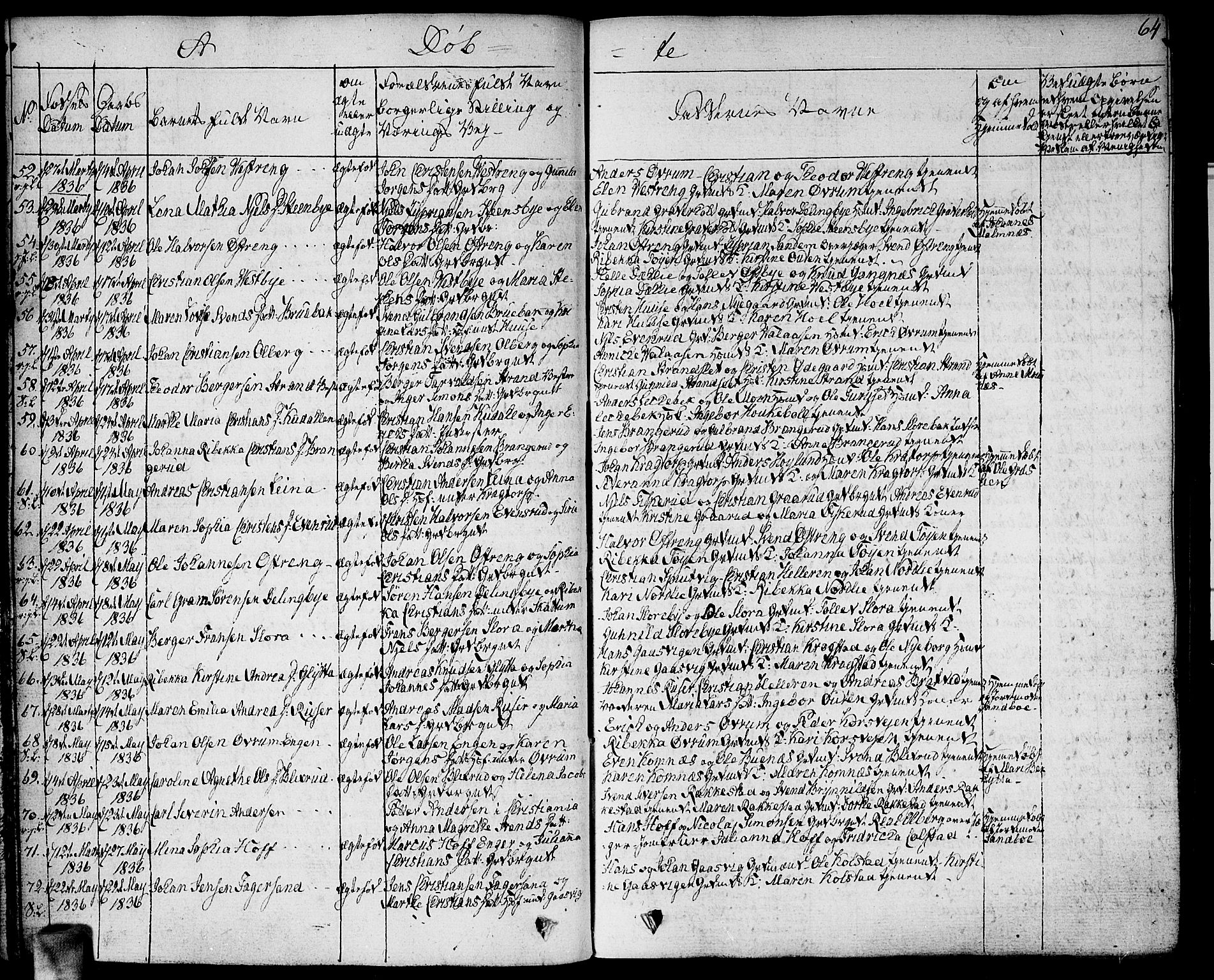 Høland prestekontor Kirkebøker, AV/SAO-A-10346a/F/Fa/L0008: Parish register (official) no. I 8, 1827-1845, p. 65