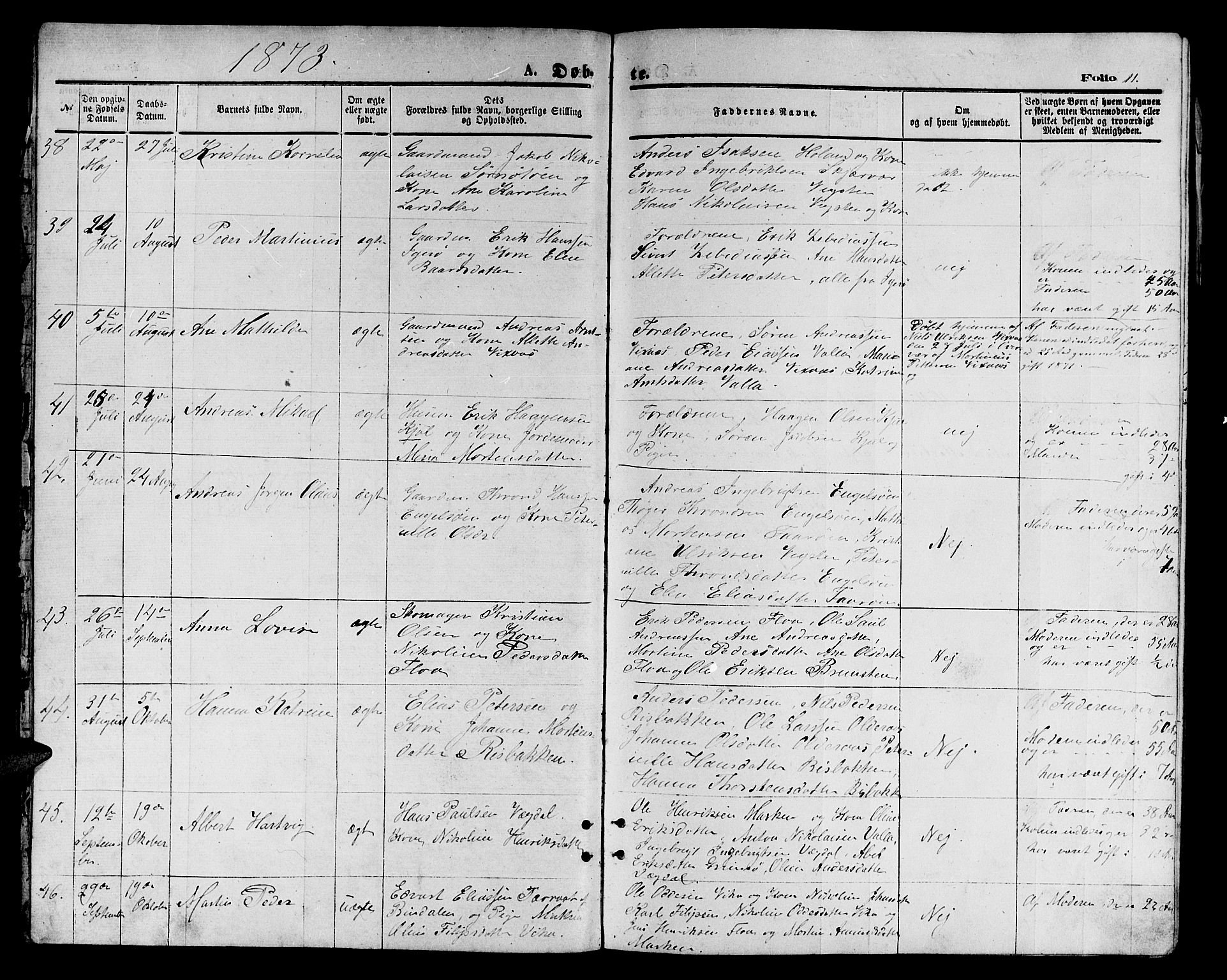 Ministerialprotokoller, klokkerbøker og fødselsregistre - Nordland, AV/SAT-A-1459/816/L0252: Parish register (copy) no. 816C02, 1871-1885, p. 11