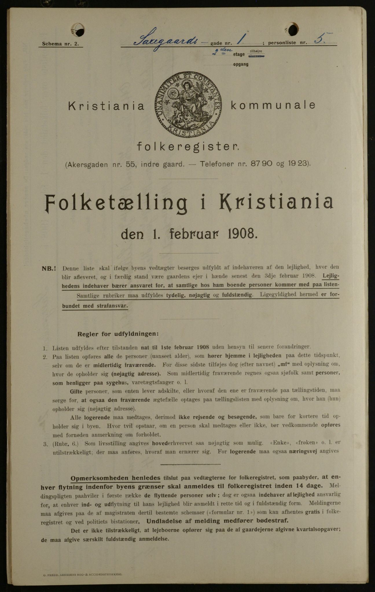 OBA, Municipal Census 1908 for Kristiania, 1908, p. 80478