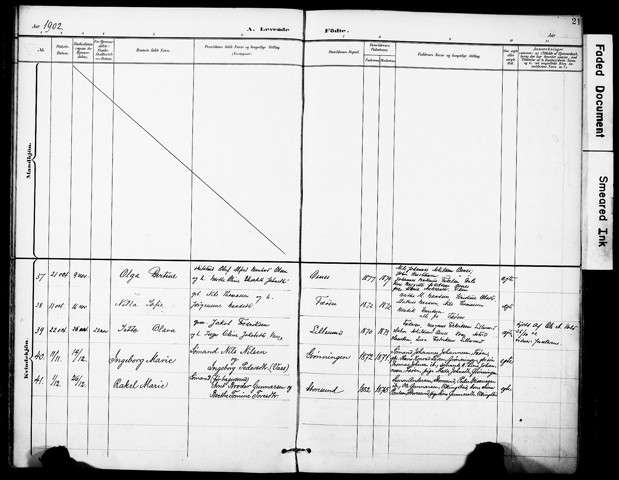 Torvastad sokneprestkontor, AV/SAST-A -101857/H/Ha/Haa/L0017: Parish register (official) no. A 16, 1899-1911, p. 21