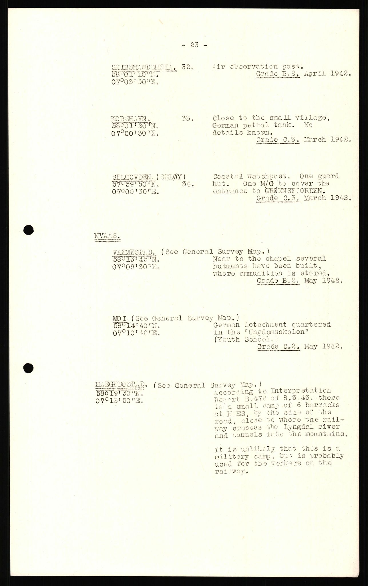 Forsvaret, Forsvarets overkommando II, AV/RA-RAFA-3915/D/Dd/L0023: Vest-Agder, 1942-1943, p. 47