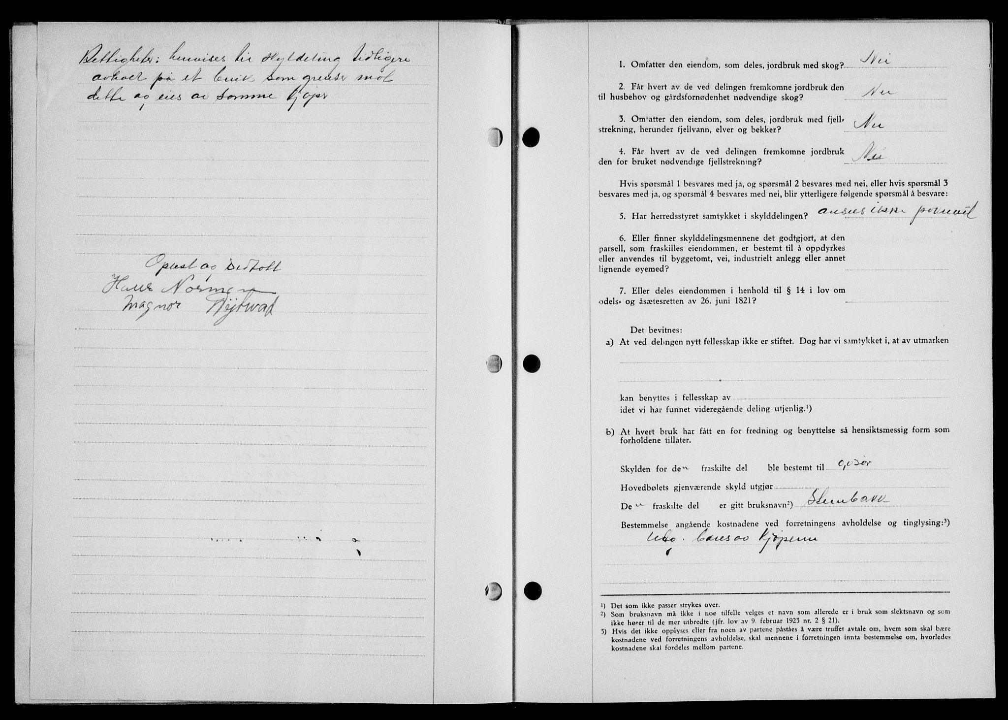 Lofoten sorenskriveri, SAT/A-0017/1/2/2C/L0013a: Mortgage book no. 13a, 1944-1946, Diary no: : 628/1945