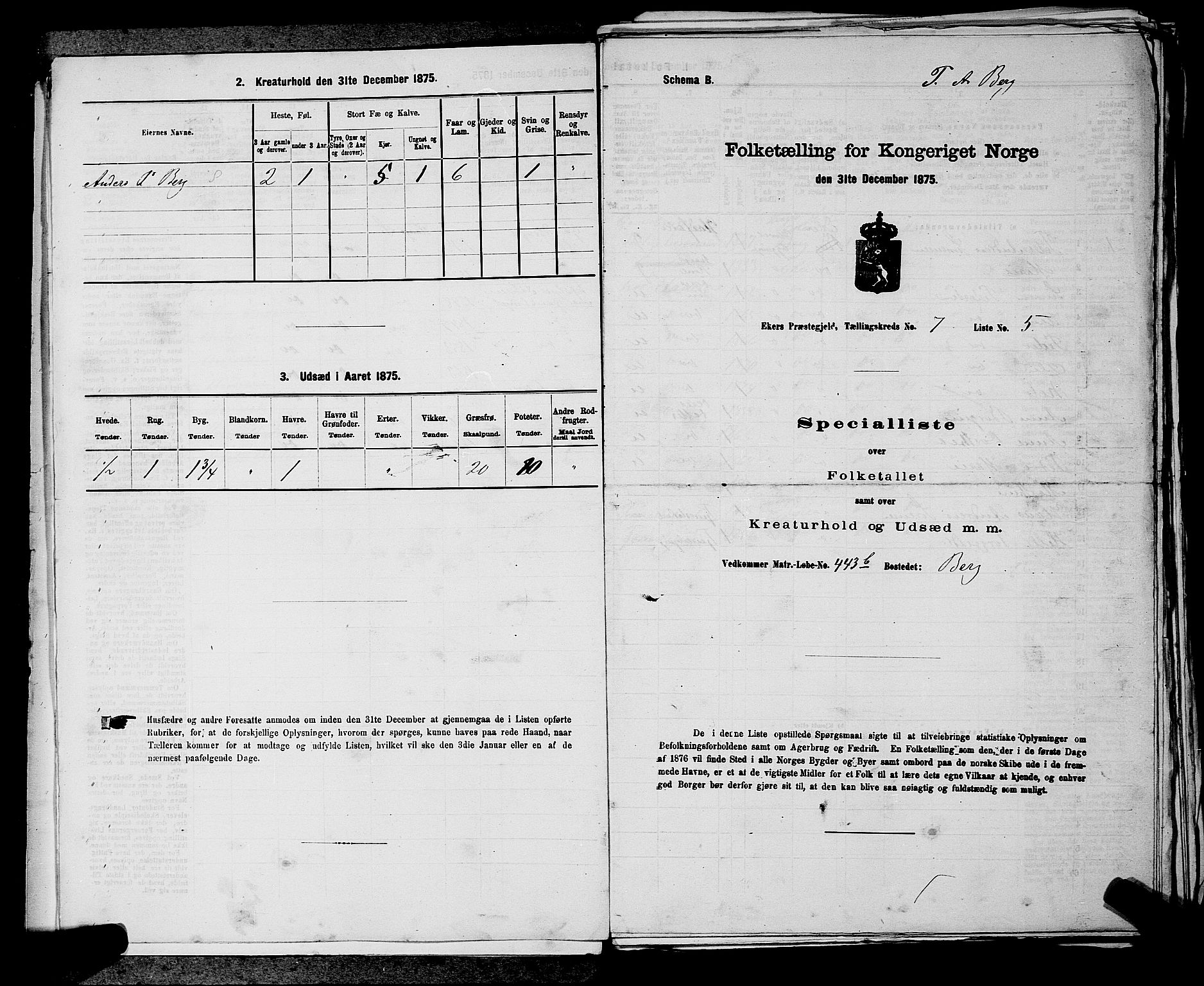 SAKO, 1875 census for 0624P Eiker, 1875, p. 1283