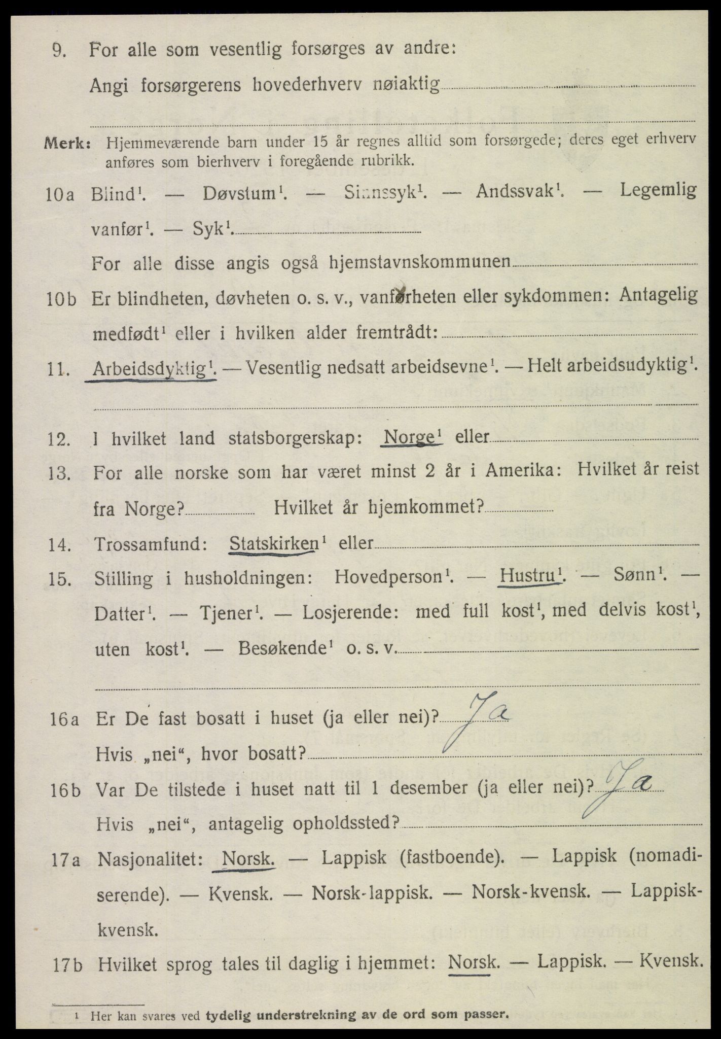 SAT, 1920 census for Egge, 1920, p. 3883