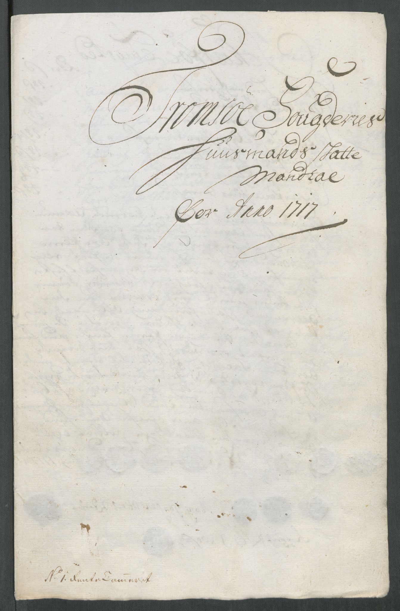 Rentekammeret inntil 1814, Reviderte regnskaper, Fogderegnskap, AV/RA-EA-4092/R68/L4763: Fogderegnskap Senja og Troms, 1717, p. 117