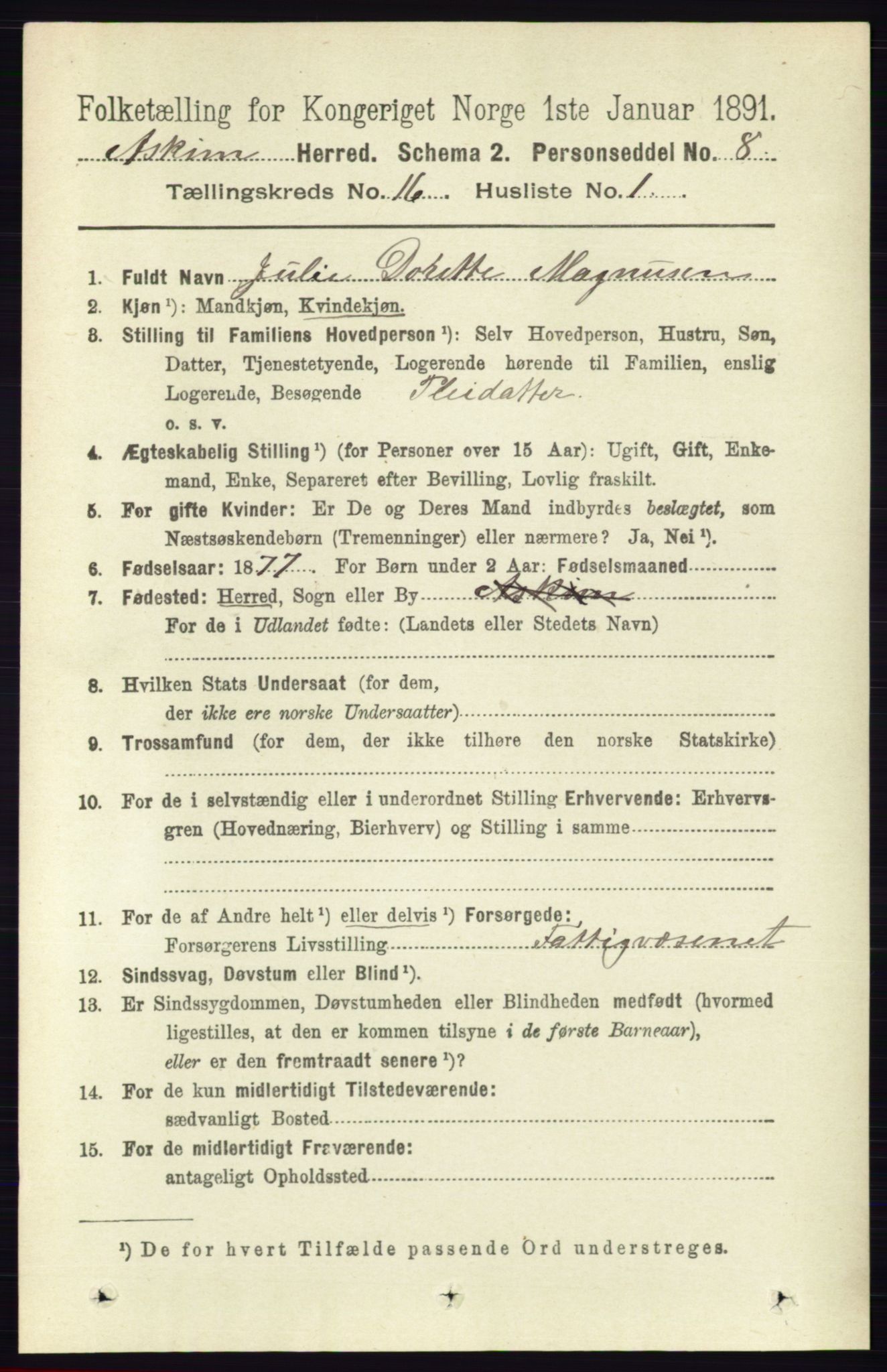 RA, 1891 census for 0124 Askim, 1891, p. 2648