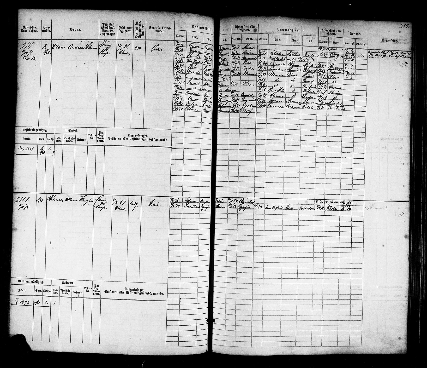 Farsund mønstringskrets, SAK/2031-0017/F/Fb/L0017: Hovedrulle nr 1537-2300, Z-9, 1868-1904, p. 301