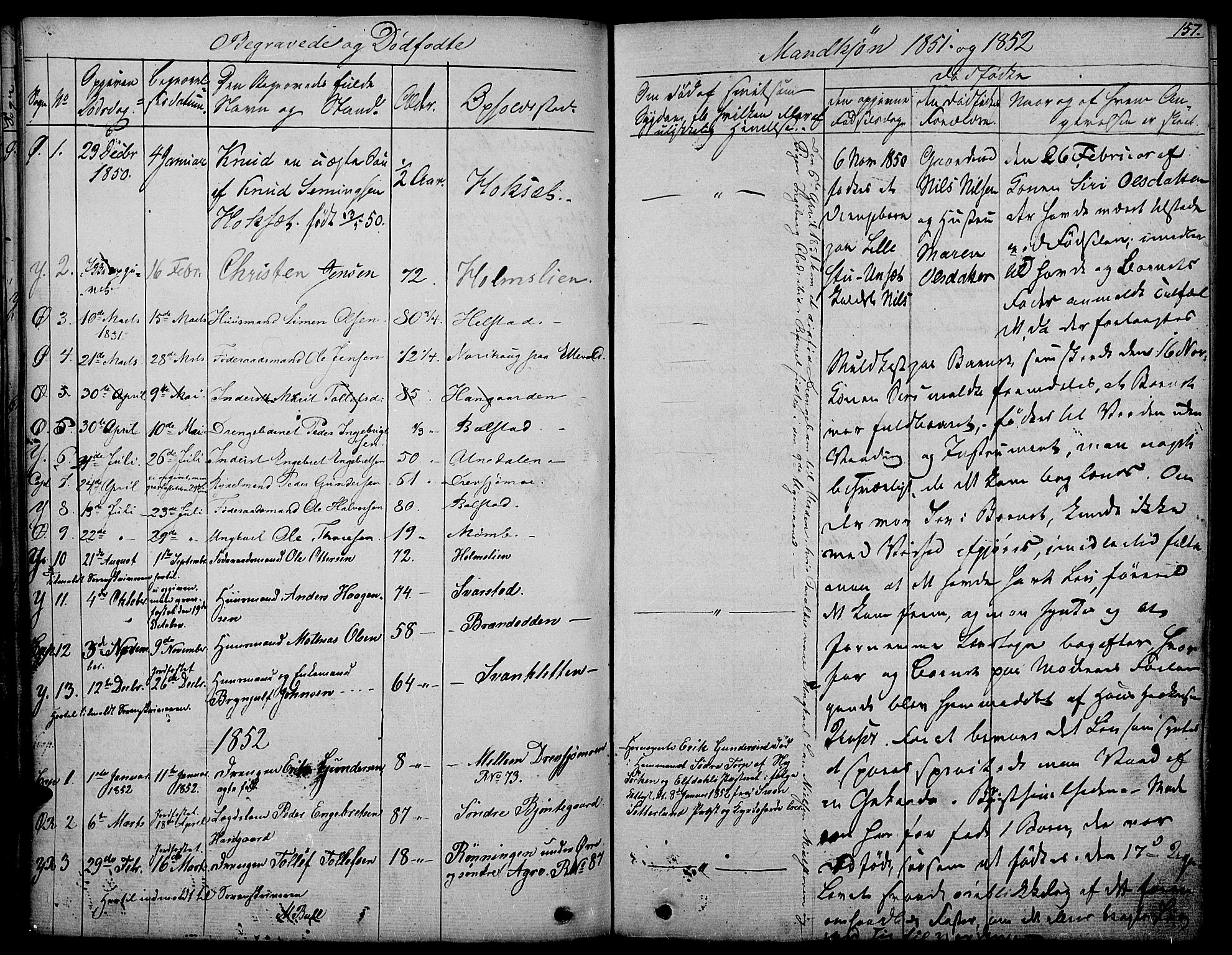 Rendalen prestekontor, AV/SAH-PREST-054/H/Ha/Haa/L0004: Parish register (official) no. 4, 1829-1852, p. 157