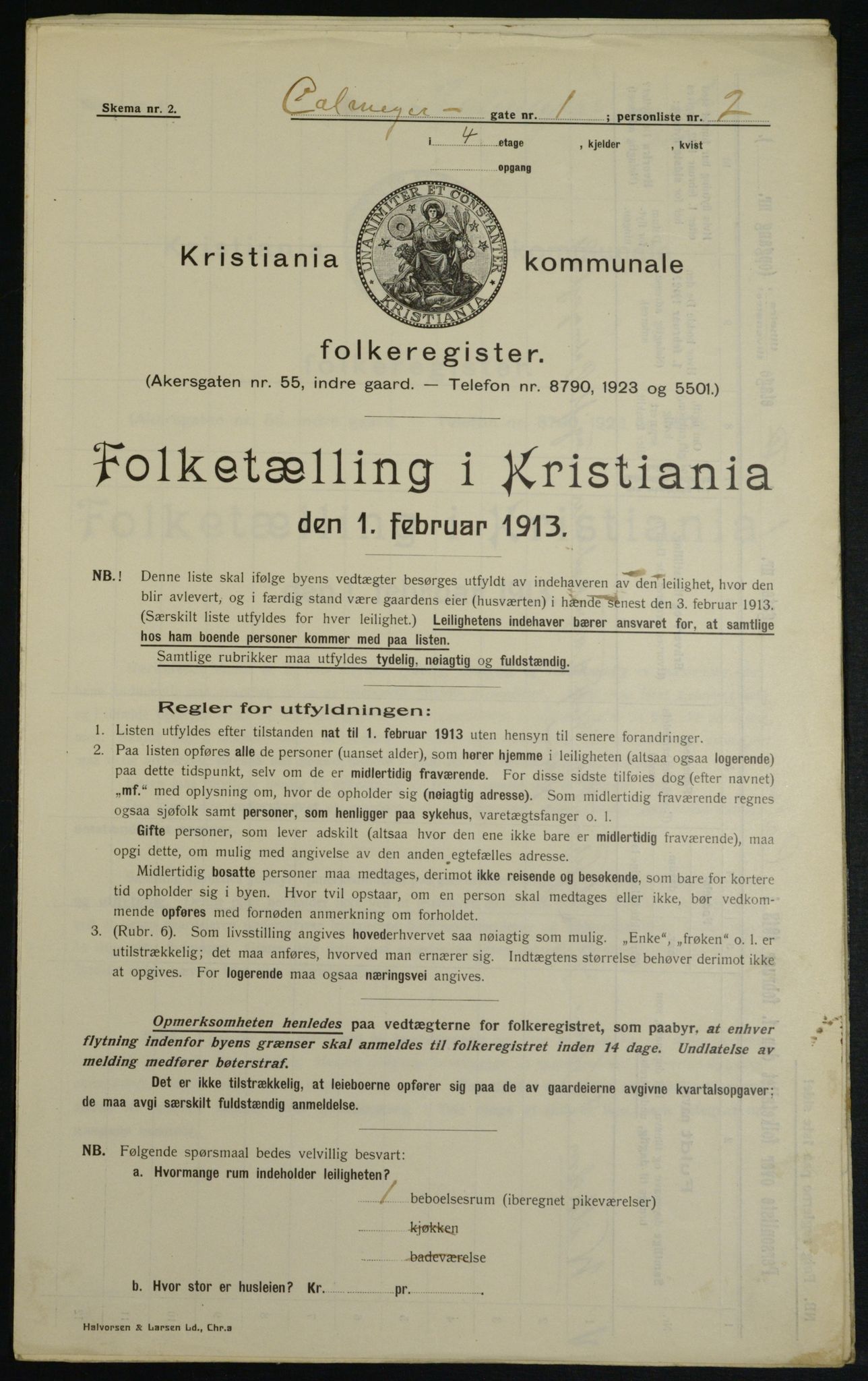 OBA, Municipal Census 1913 for Kristiania, 1913, p. 11397