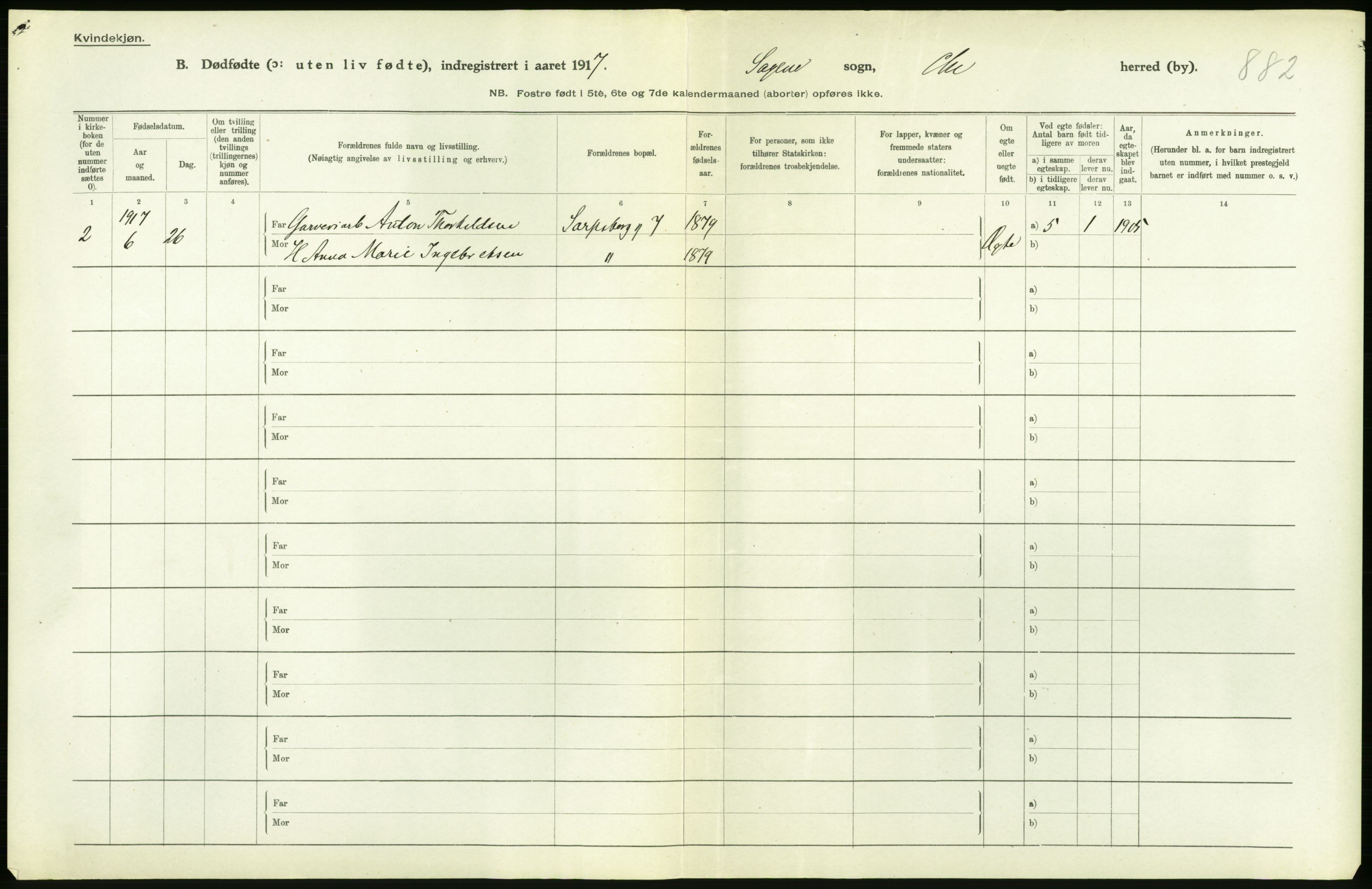 Statistisk sentralbyrå, Sosiodemografiske emner, Befolkning, RA/S-2228/D/Df/Dfb/Dfbg/L0011: Kristiania: Døde, dødfødte., 1917, p. 610