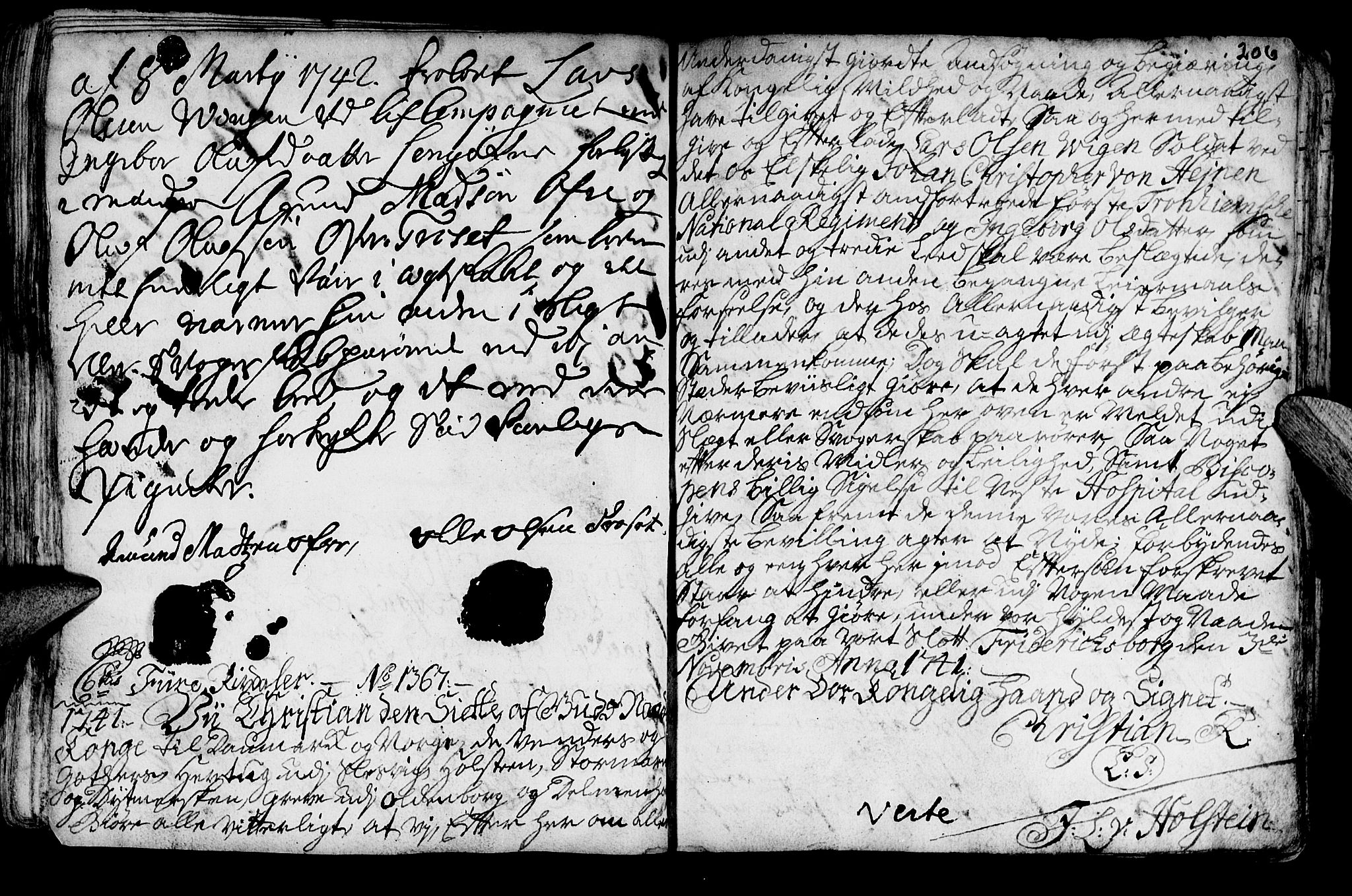 Ministerialprotokoller, klokkerbøker og fødselsregistre - Nord-Trøndelag, SAT/A-1458/722/L0215: Parish register (official) no. 722A02, 1718-1755, p. 206