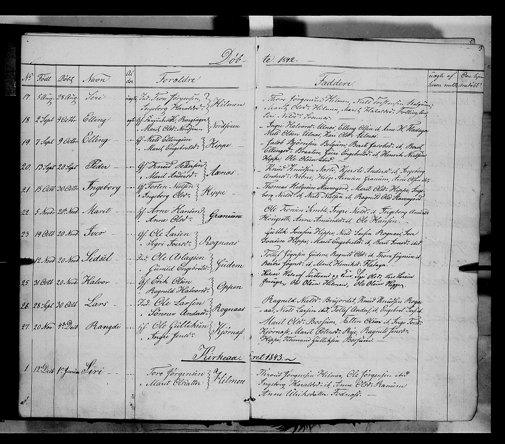 Nord-Aurdal prestekontor, SAH/PREST-132/H/Ha/Haa/L0006: Parish register (official) no. 6, 1842-1863, p. 3