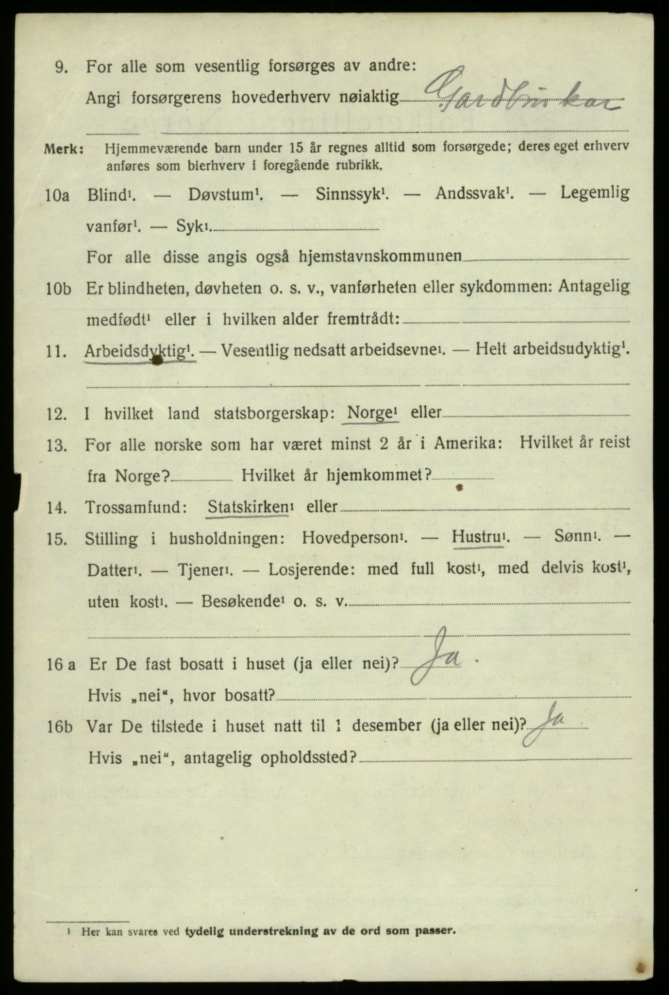 SAB, 1920 census for Ullensvang, 1920, p. 915