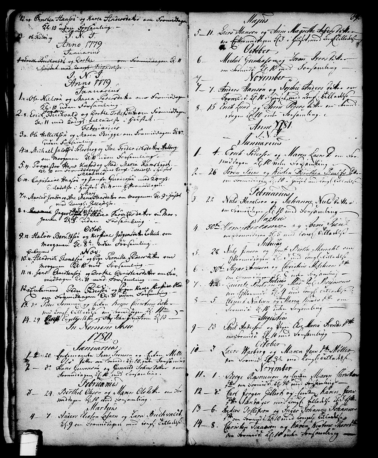 Skien kirkebøker, SAKO/A-302/G/Ga/L0001: Parish register (copy) no. 1, 1756-1791, p. 39