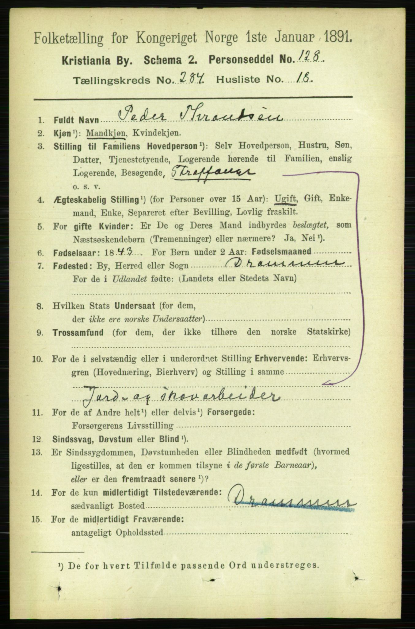 RA, 1891 census for 0301 Kristiania, 1891, p. 173956