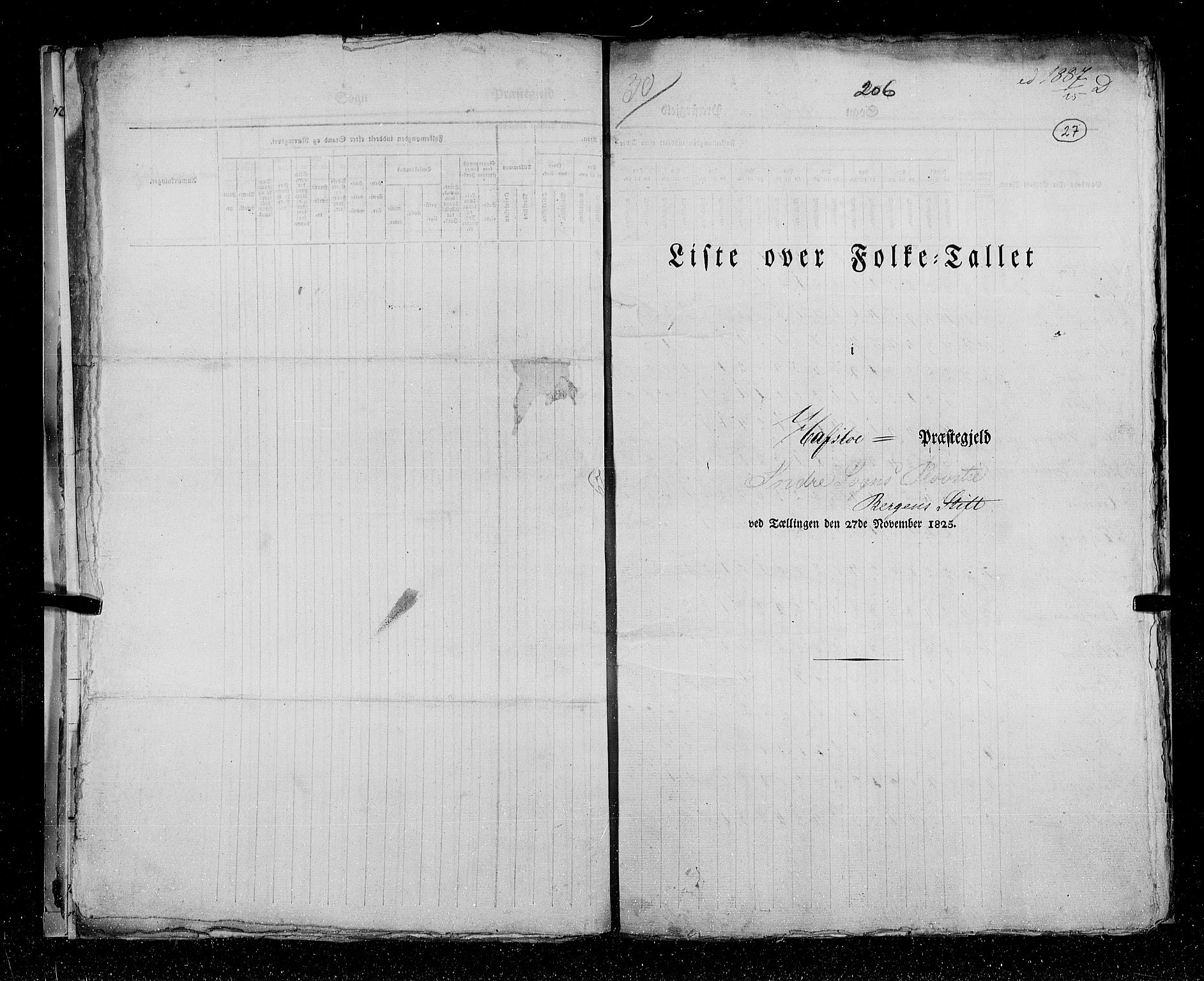 RA, Census 1825, vol. 14: Nordre Bergenhus amt, 1825, p. 27