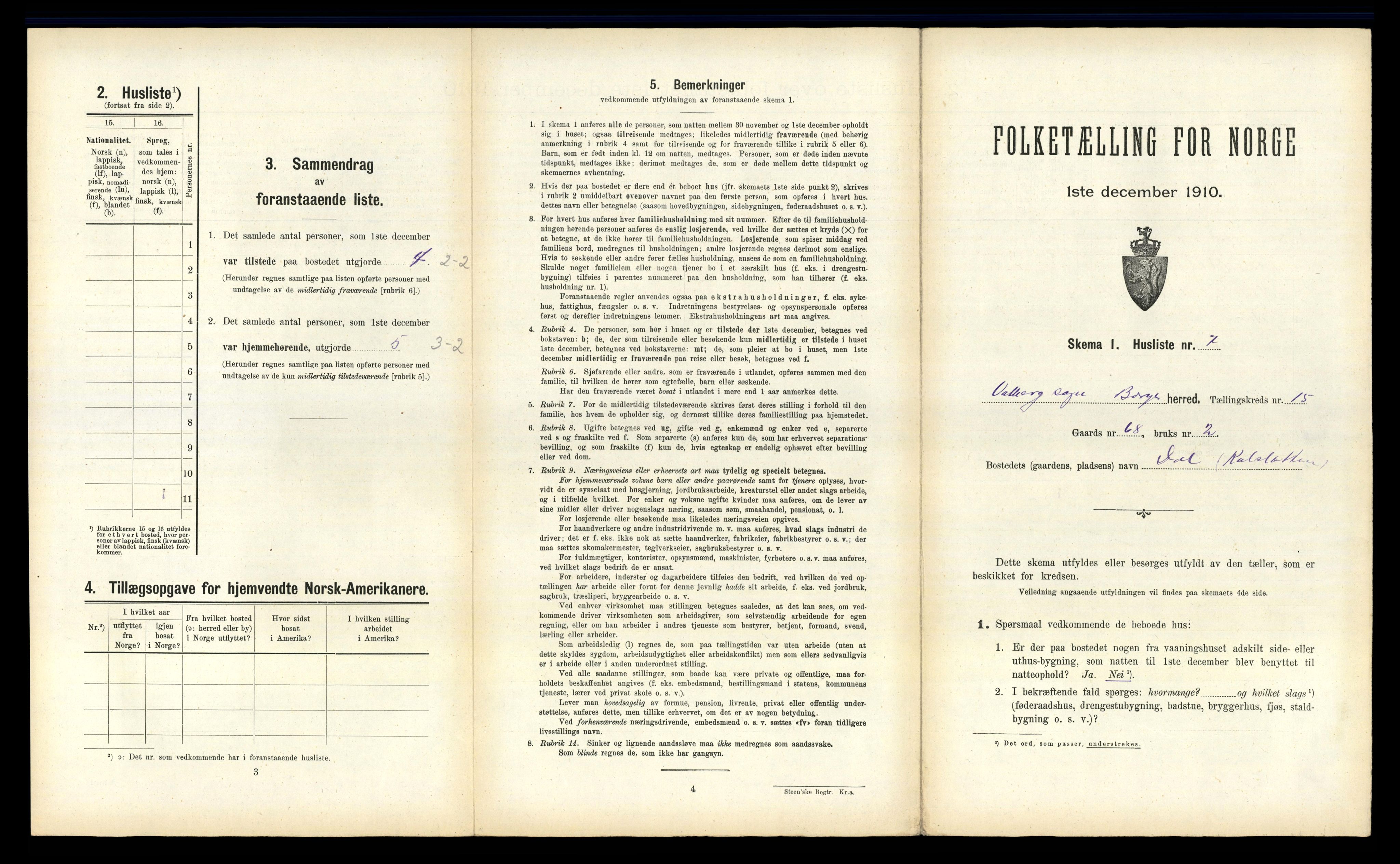 RA, 1910 census for Borge, 1910, p. 1397