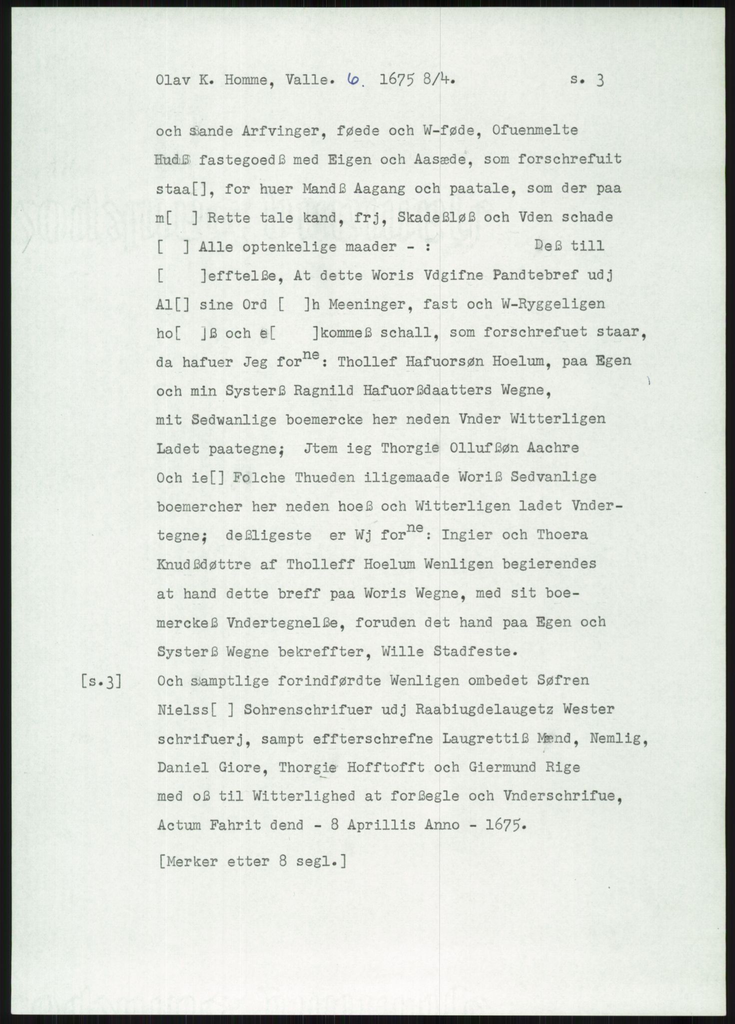 Samlinger til kildeutgivelse, Diplomavskriftsamlingen, AV/RA-EA-4053/H/Ha, p. 2484