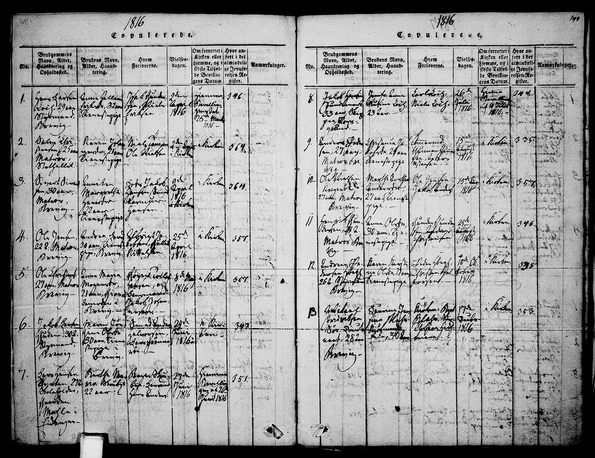 Brevik kirkebøker, SAKO/A-255/F/Fa/L0004: Parish register (official) no. 4, 1814-1846, p. 194