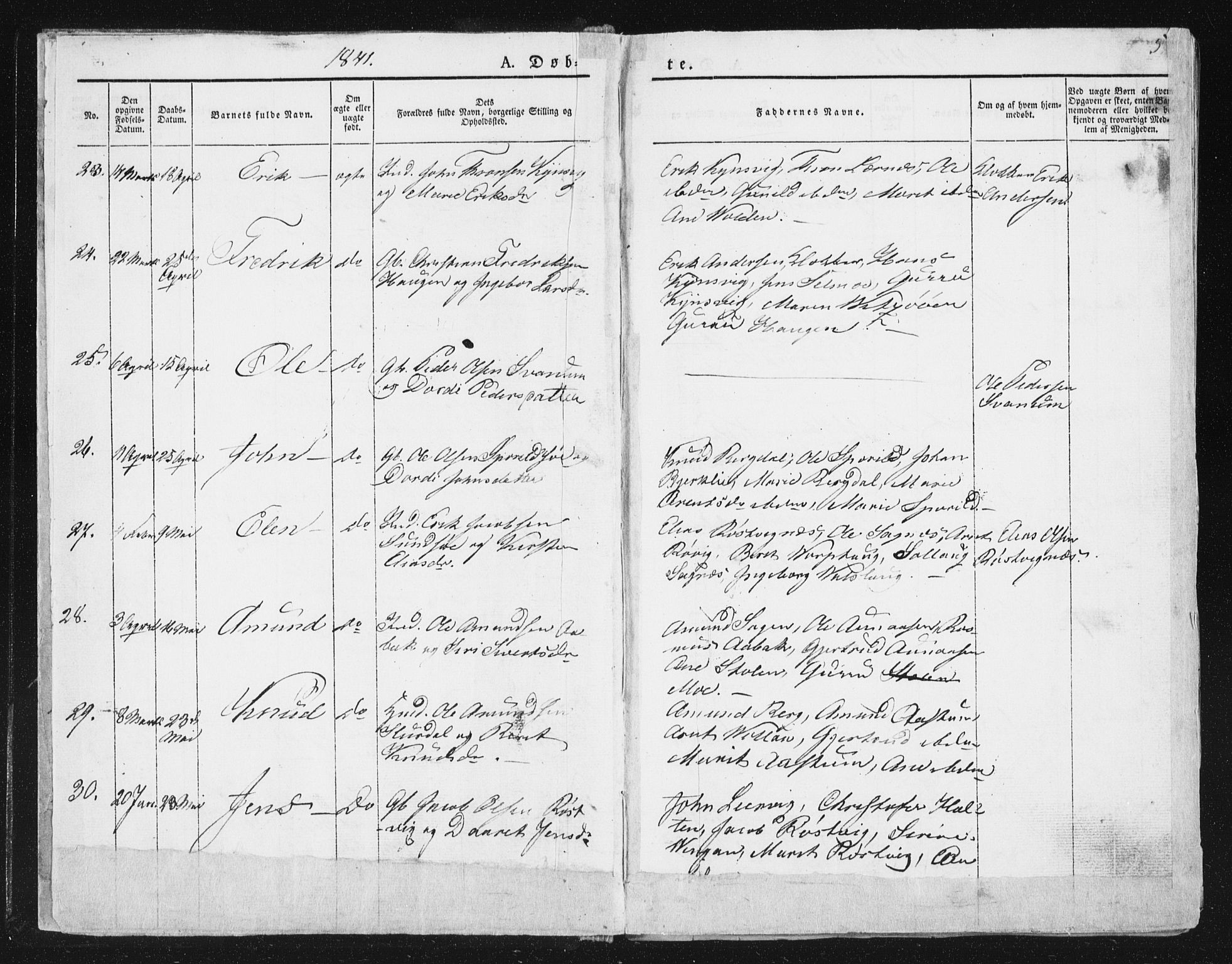 Ministerialprotokoller, klokkerbøker og fødselsregistre - Sør-Trøndelag, AV/SAT-A-1456/630/L0493: Parish register (official) no. 630A06, 1841-1851, p. 5