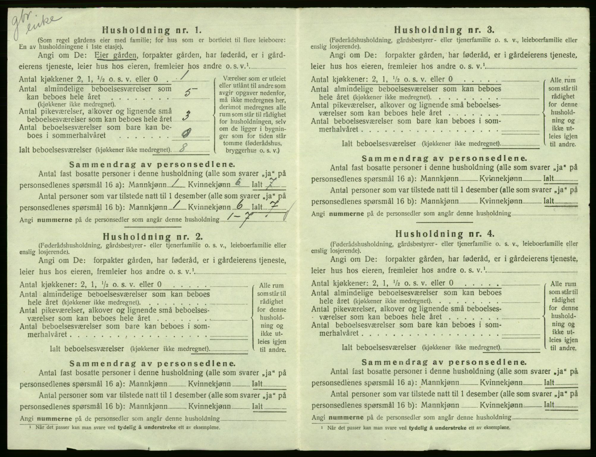 SAB, 1920 census for Kinsarvik, 1920, p. 34