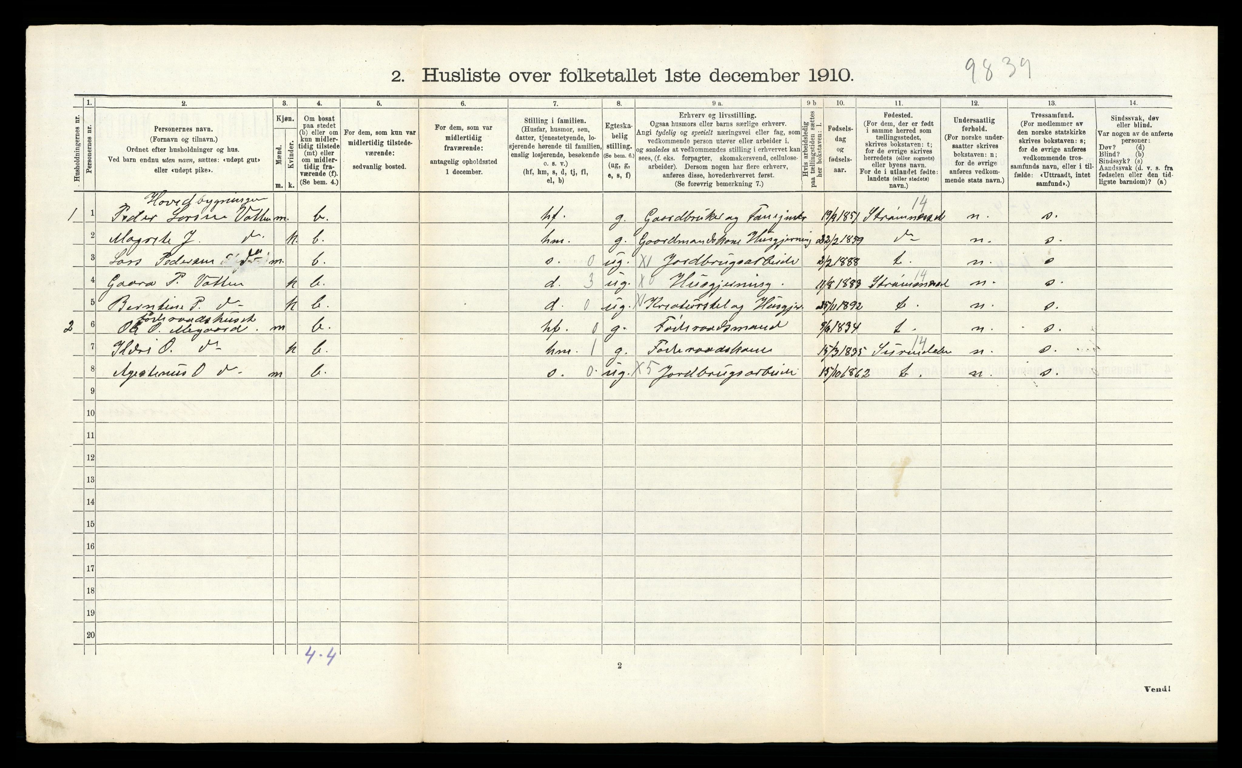 RA, 1910 census for Halsa, 1910, p. 268