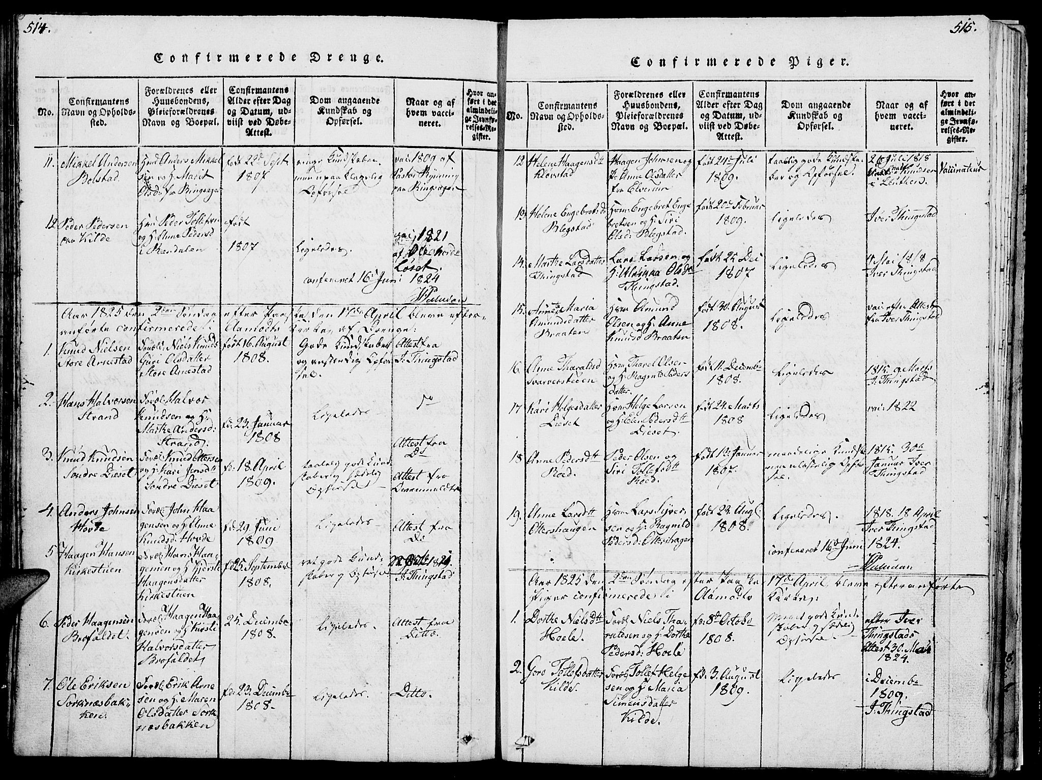 Åmot prestekontor, Hedmark, SAH/PREST-056/H/Ha/Hab/L0001: Parish register (copy) no. 1, 1815-1847, p. 514-515