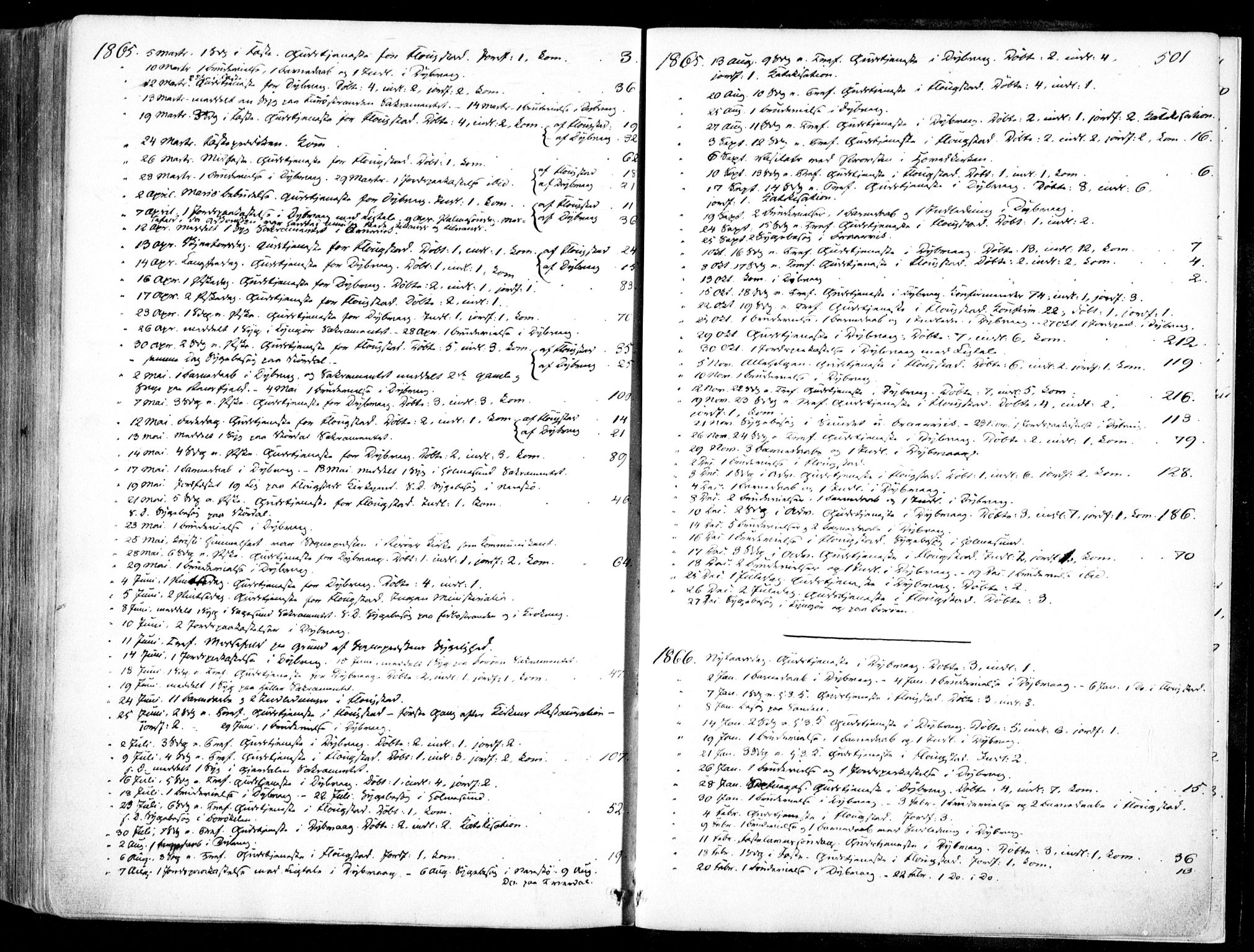 Dypvåg sokneprestkontor, AV/SAK-1111-0007/F/Fa/Faa/L0006: Parish register (official) no. A 6, 1855-1872, p. 501