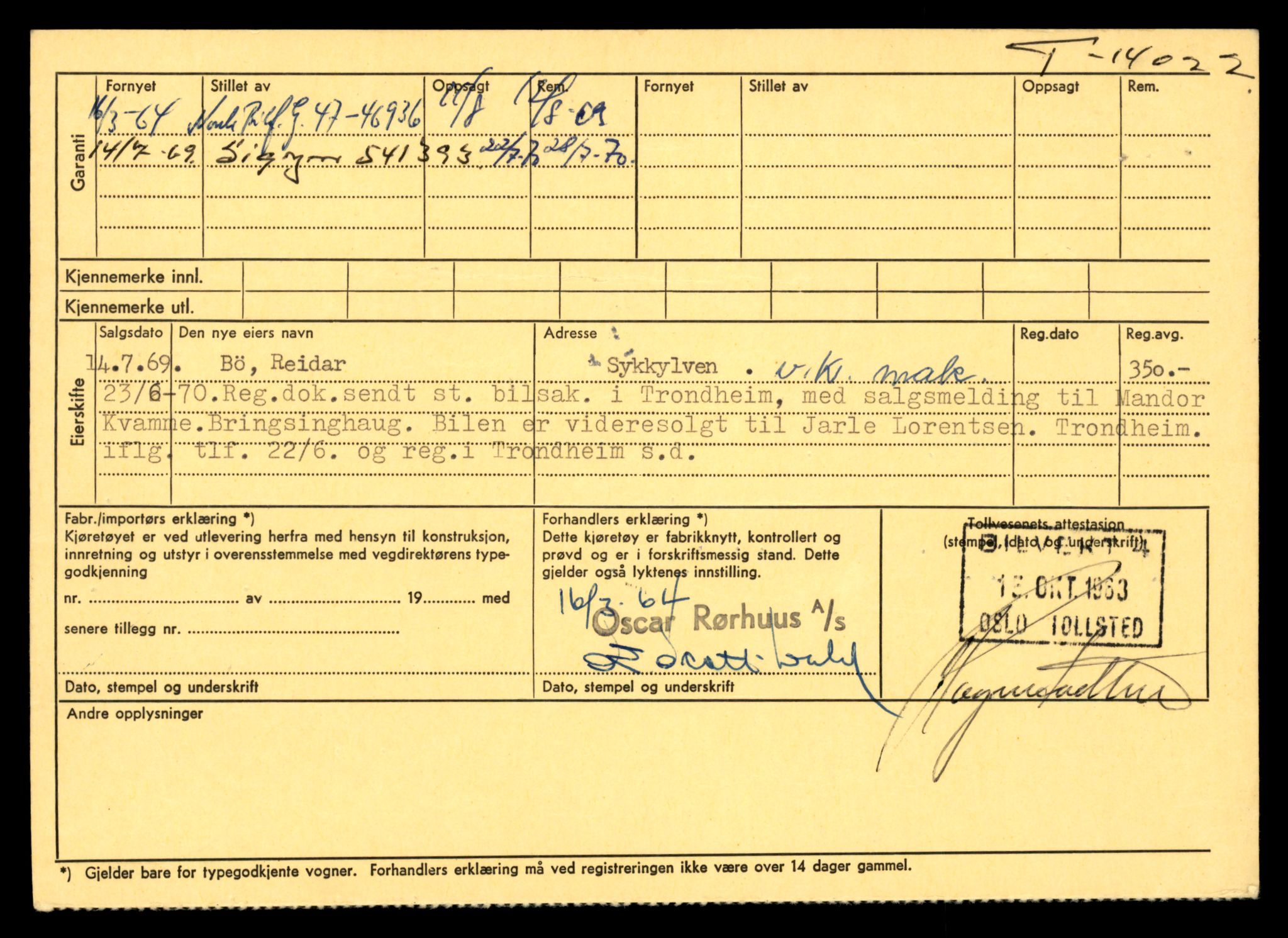 Møre og Romsdal vegkontor - Ålesund trafikkstasjon, AV/SAT-A-4099/F/Fe/L0042: Registreringskort for kjøretøy T 13906 - T 14079, 1927-1998, p. 1762