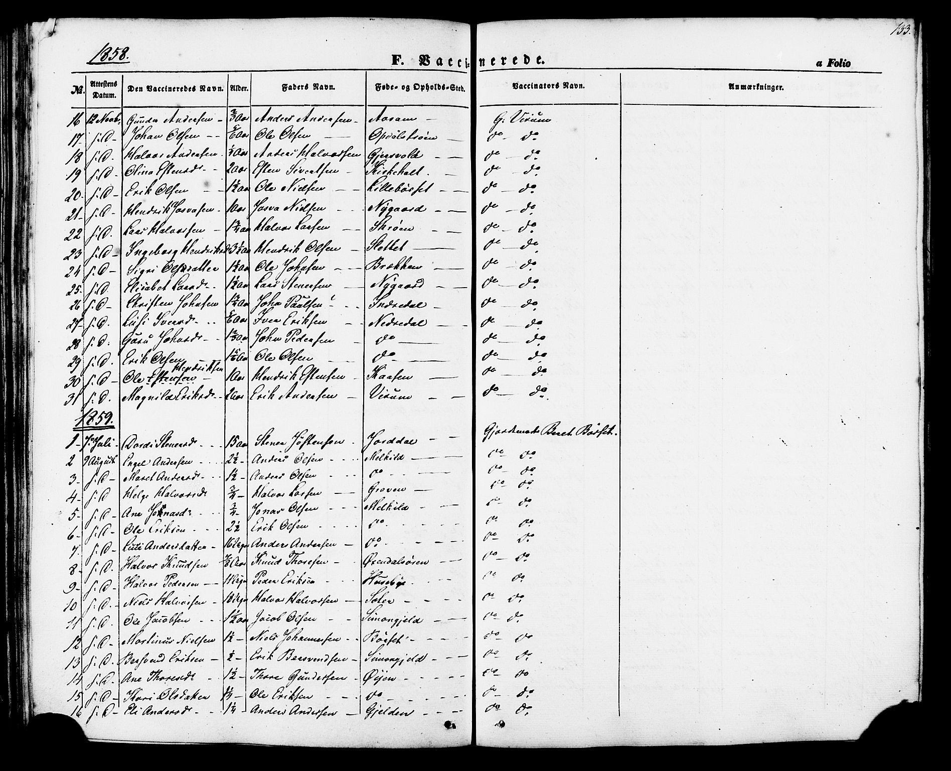 Ministerialprotokoller, klokkerbøker og fødselsregistre - Møre og Romsdal, AV/SAT-A-1454/588/L1004: Parish register (official) no. 588A01, 1854-1870, p. 133