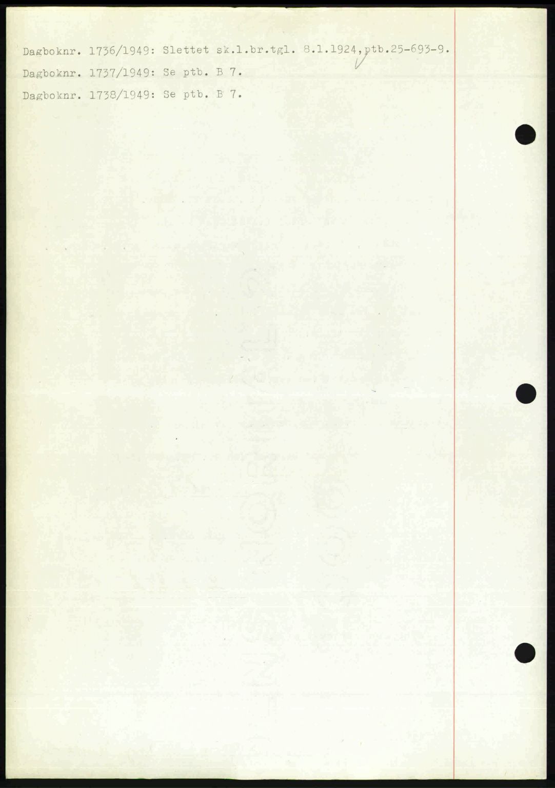 Nedenes sorenskriveri, SAK/1221-0006/G/Gb/Gba/L0061: Mortgage book no. A13, 1949-1949, Diary no: : 1736/1949