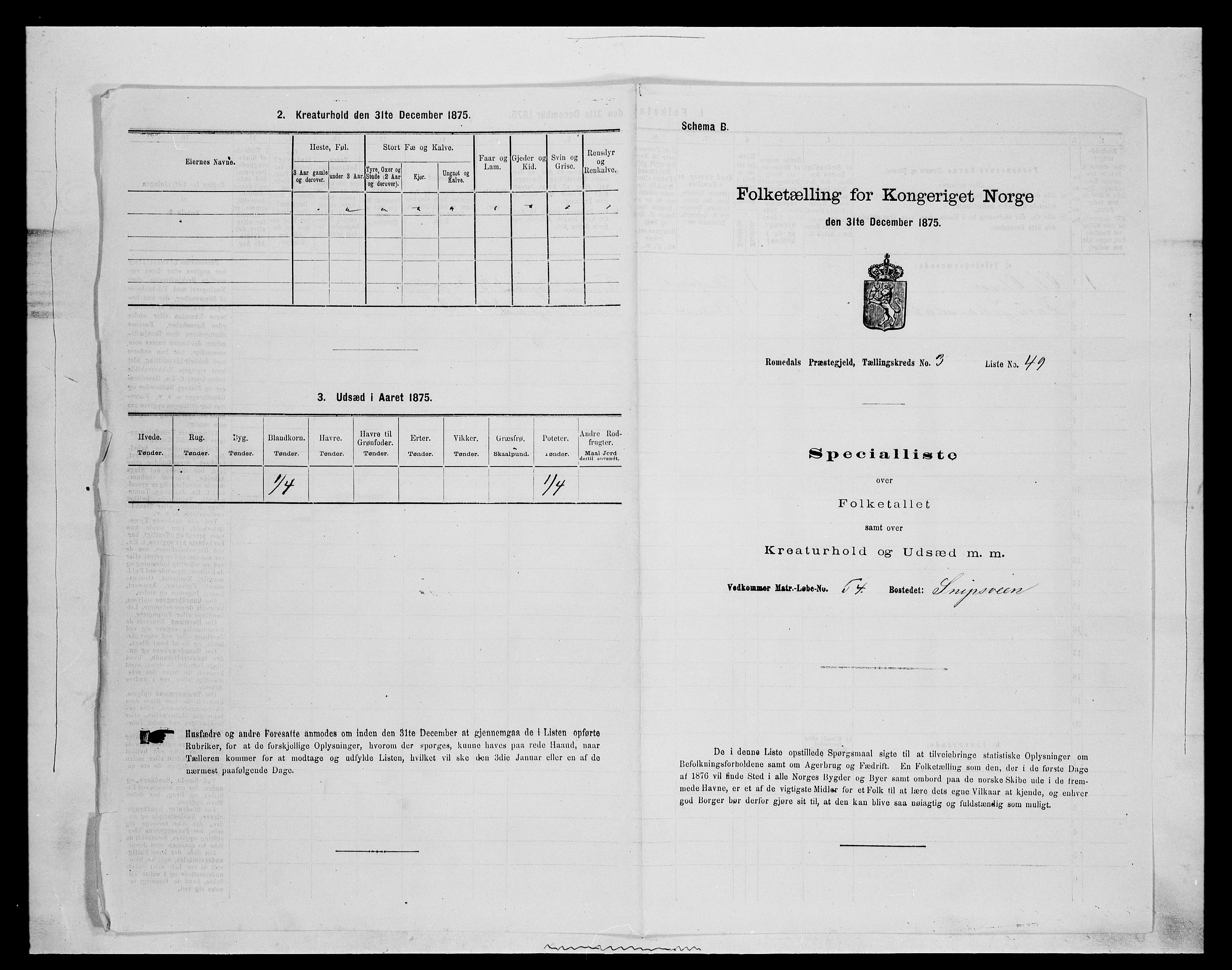 SAH, 1875 census for 0416P Romedal, 1875, p. 546