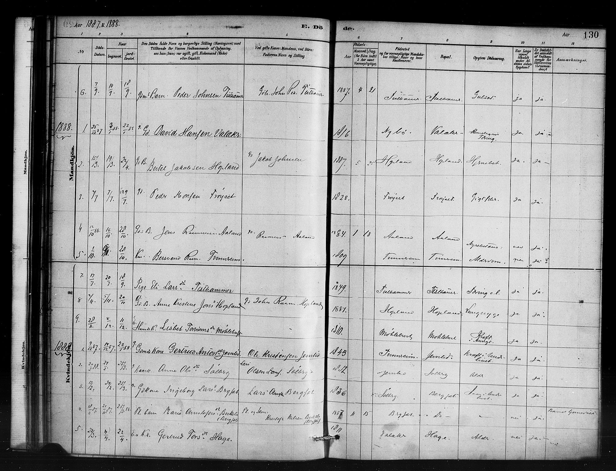 Innvik sokneprestembete, AV/SAB-A-80501: Parish register (official) no. D 1, 1879-1900, p. 130