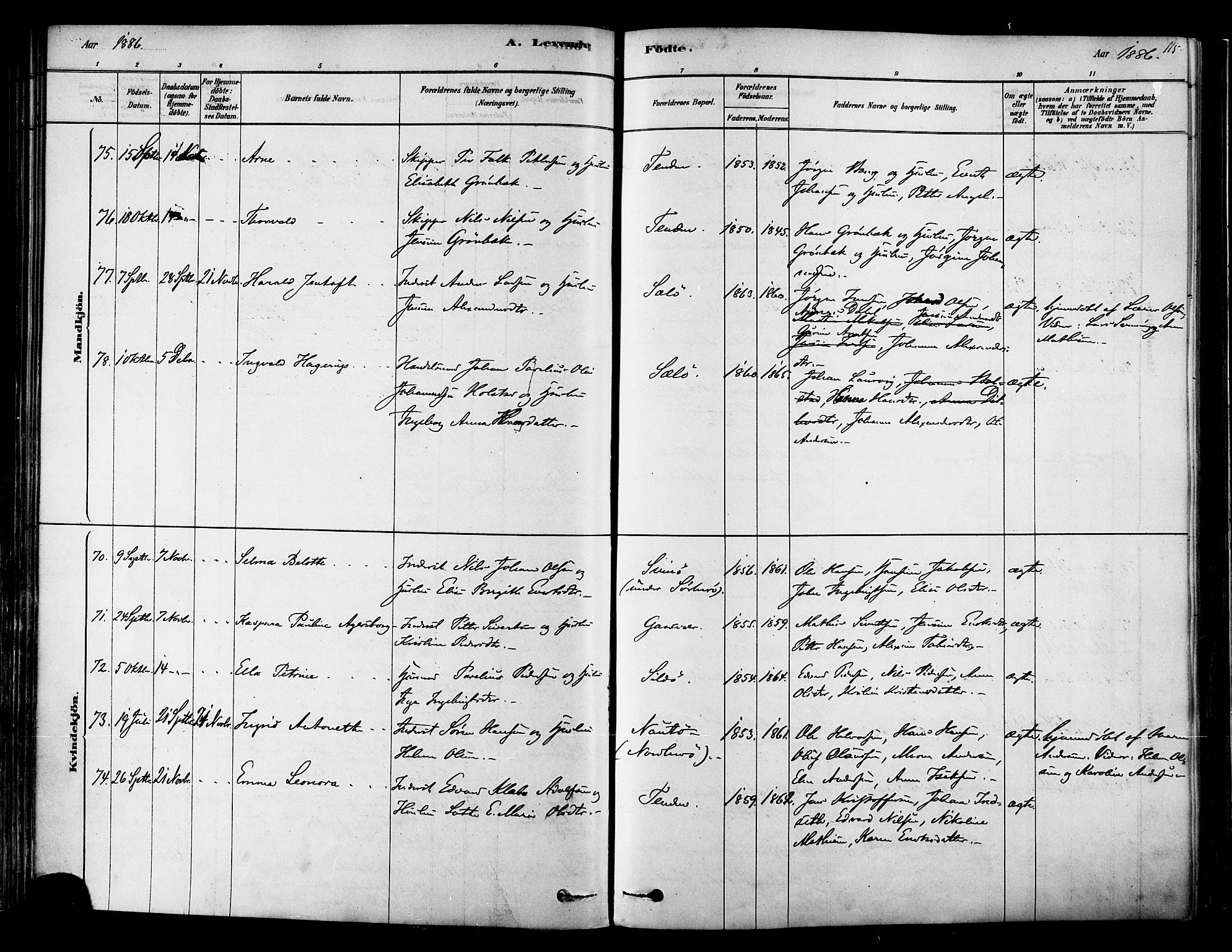 Ministerialprotokoller, klokkerbøker og fødselsregistre - Nordland, AV/SAT-A-1459/834/L0507: Parish register (official) no. 834A05, 1878-1892, p. 115