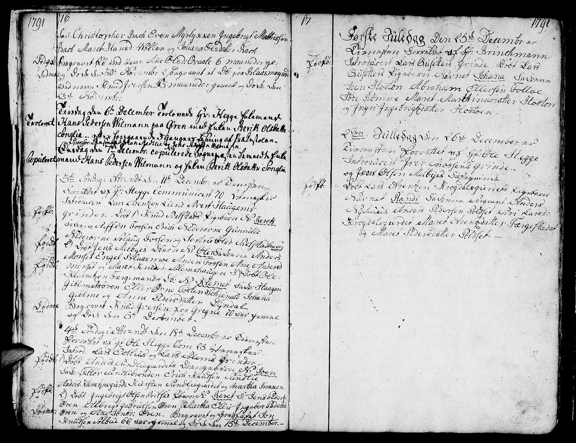 Ministerialprotokoller, klokkerbøker og fødselsregistre - Sør-Trøndelag, SAT/A-1456/668/L0815: Parish register (copy) no. 668C04, 1791-1815, p. 16-17