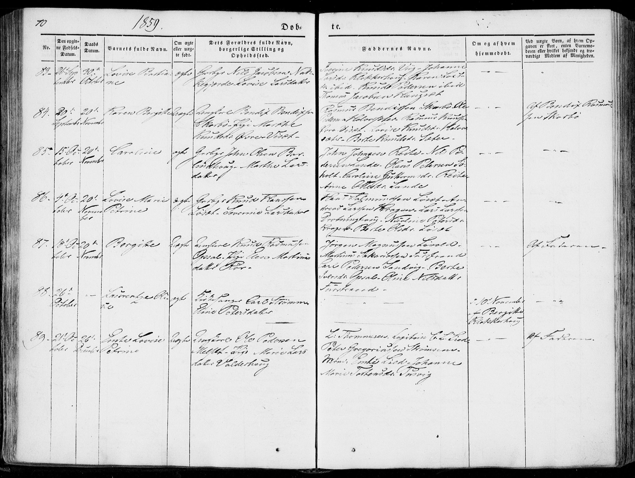Ministerialprotokoller, klokkerbøker og fødselsregistre - Møre og Romsdal, SAT/A-1454/522/L0313: Parish register (official) no. 522A08, 1852-1862, p. 70