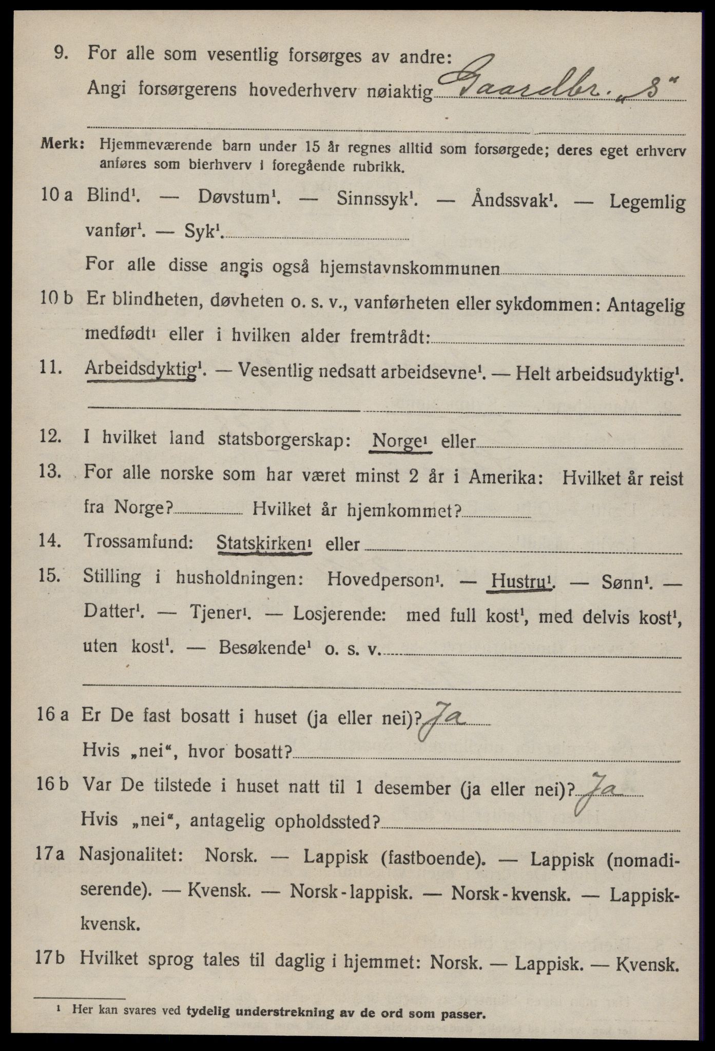 SAT, 1920 census for Soknedal, 1920, p. 1233