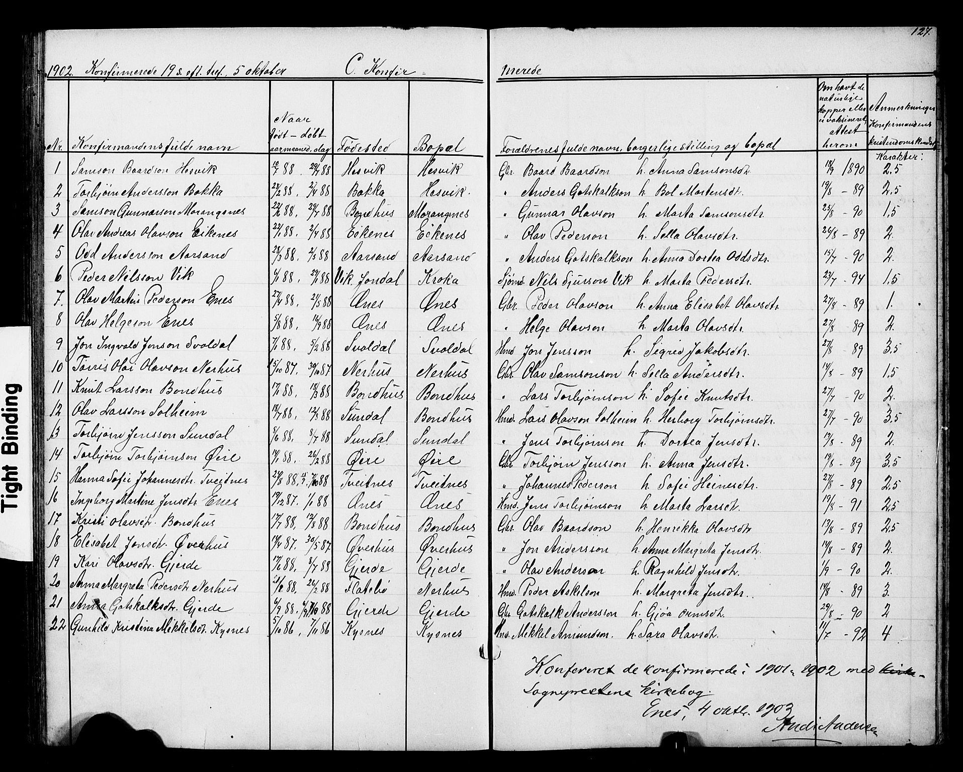 Kvinnherad sokneprestembete, SAB/A-76401/H/Hab: Parish register (copy) no. D 1, 1856-1905, p. 127