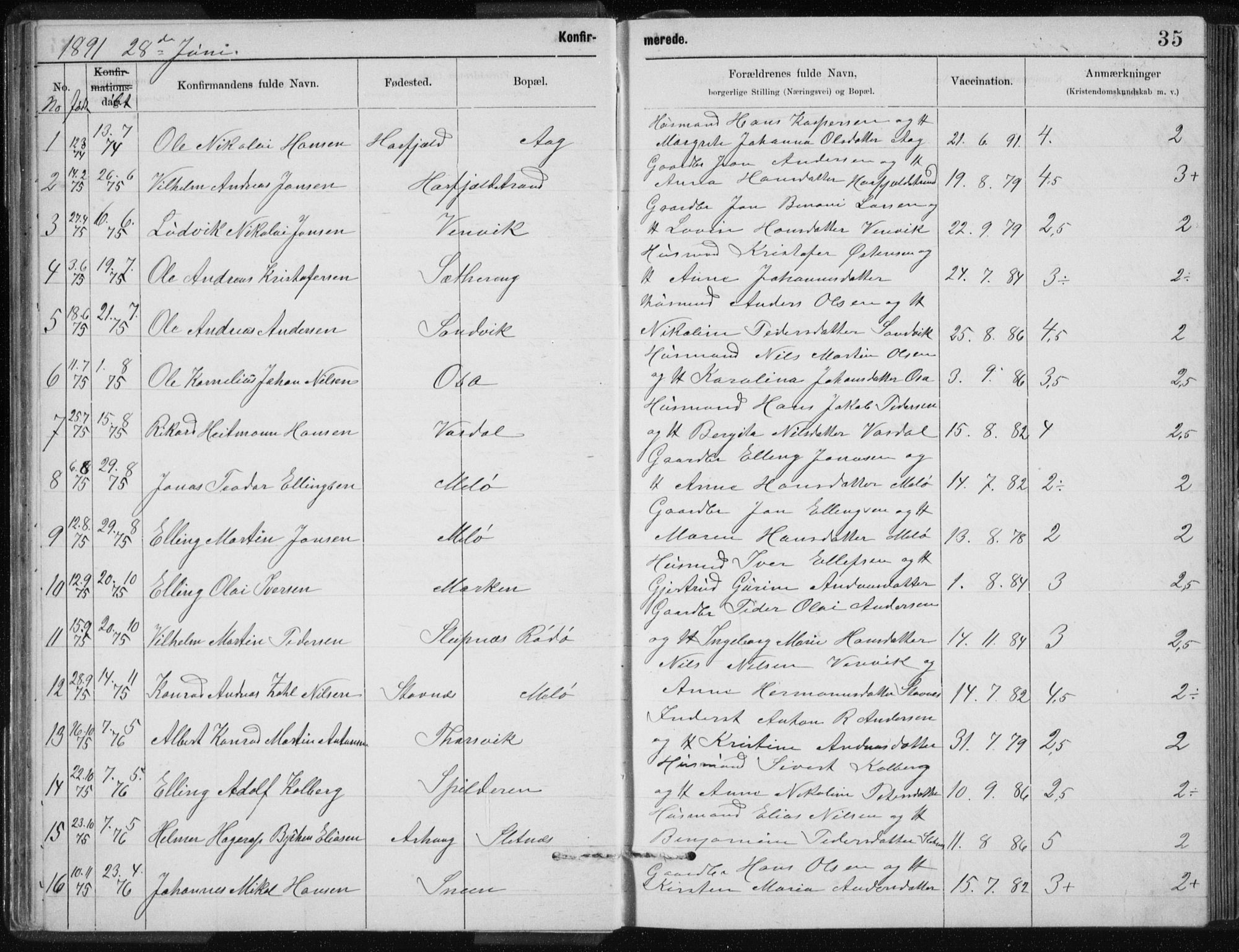 Ministerialprotokoller, klokkerbøker og fødselsregistre - Nordland, SAT/A-1459/843/L0637: Parish register (copy) no. 843C06, 1884-1908, p. 35