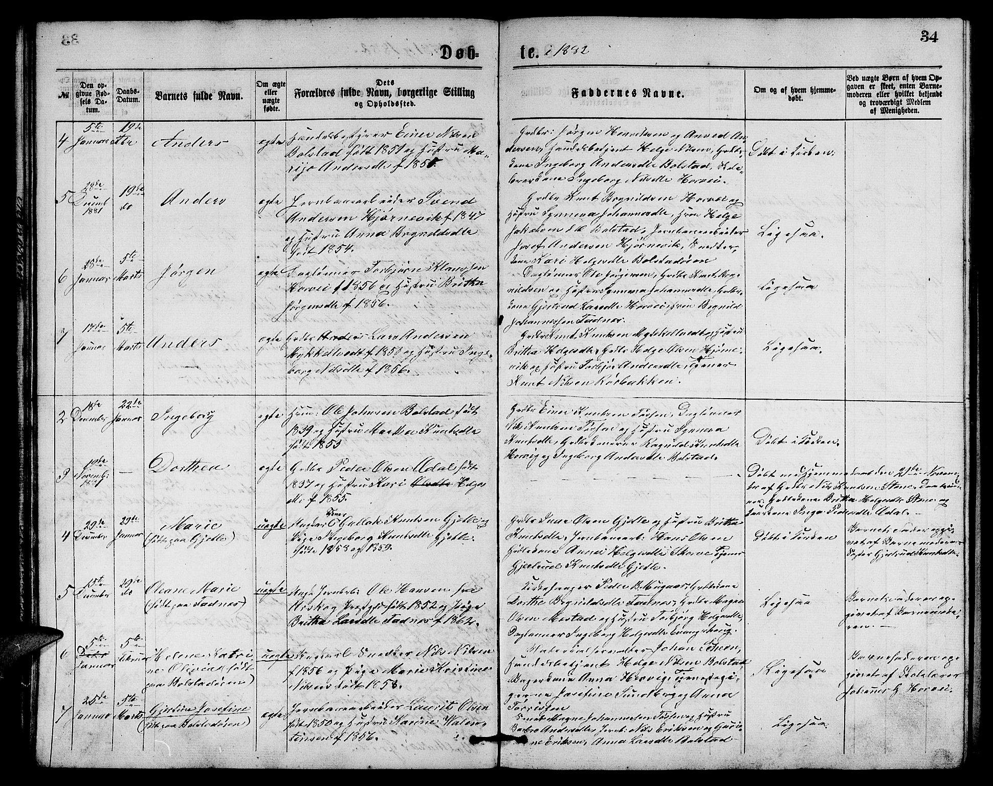 Evanger sokneprestembete, SAB/A-99924: Parish register (copy) no. A 3, 1875-1887, p. 34