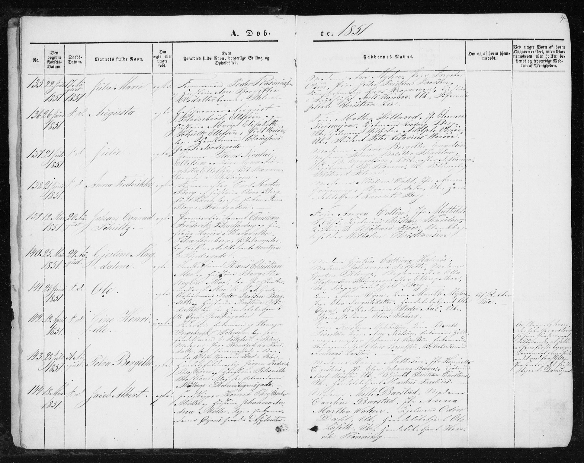 Ministerialprotokoller, klokkerbøker og fødselsregistre - Sør-Trøndelag, AV/SAT-A-1456/602/L0112: Parish register (official) no. 602A10, 1848-1859, p. 4