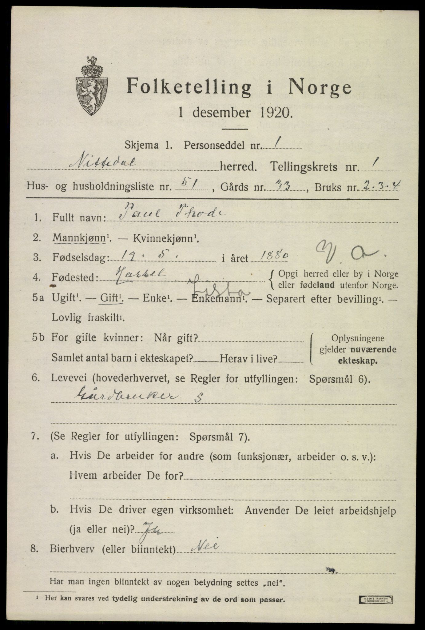 SAO, 1920 census for Nittedal, 1920, p. 1798
