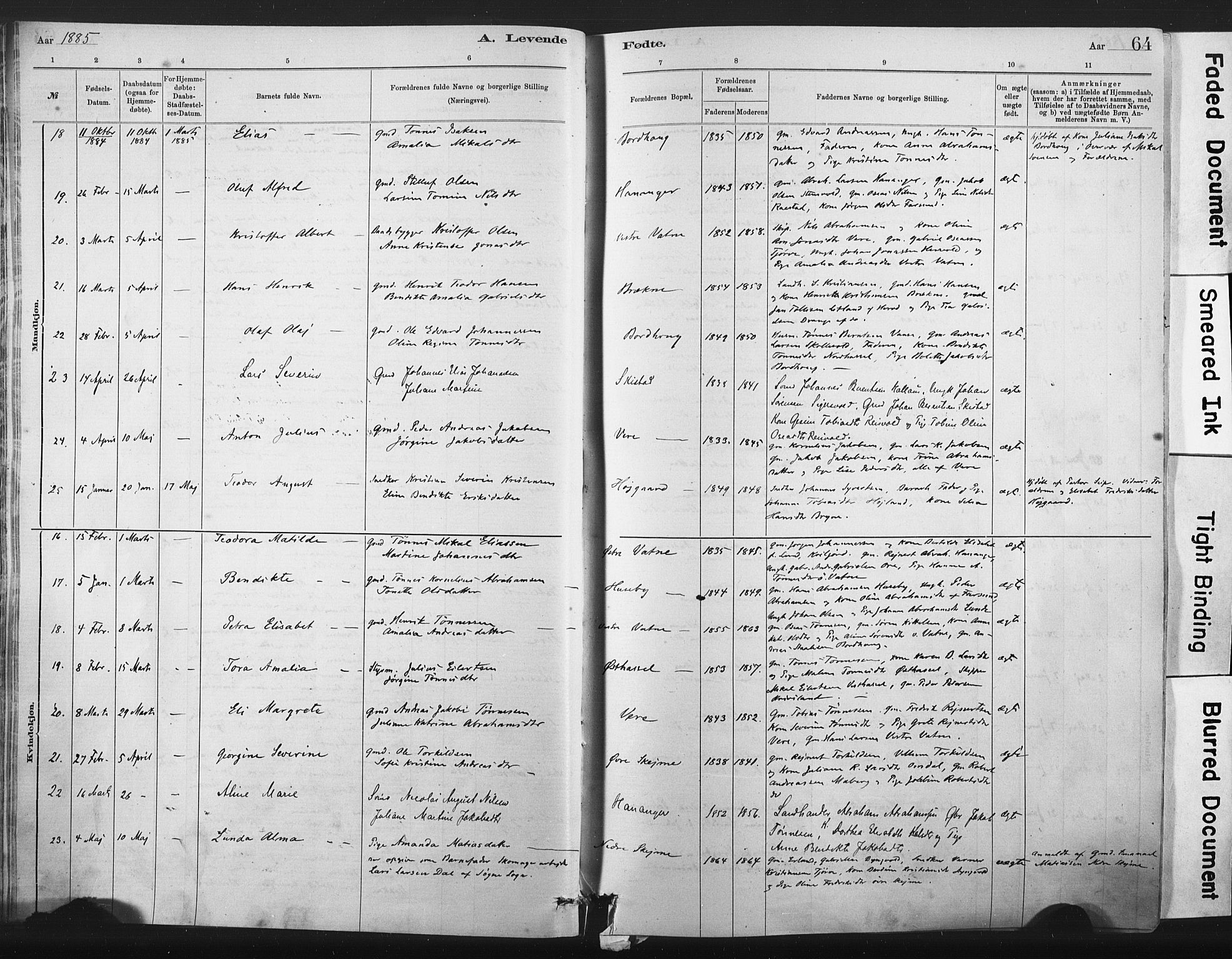 Lista sokneprestkontor, AV/SAK-1111-0027/F/Fa/L0012: Parish register (official) no. A 12, 1879-1903, p. 64