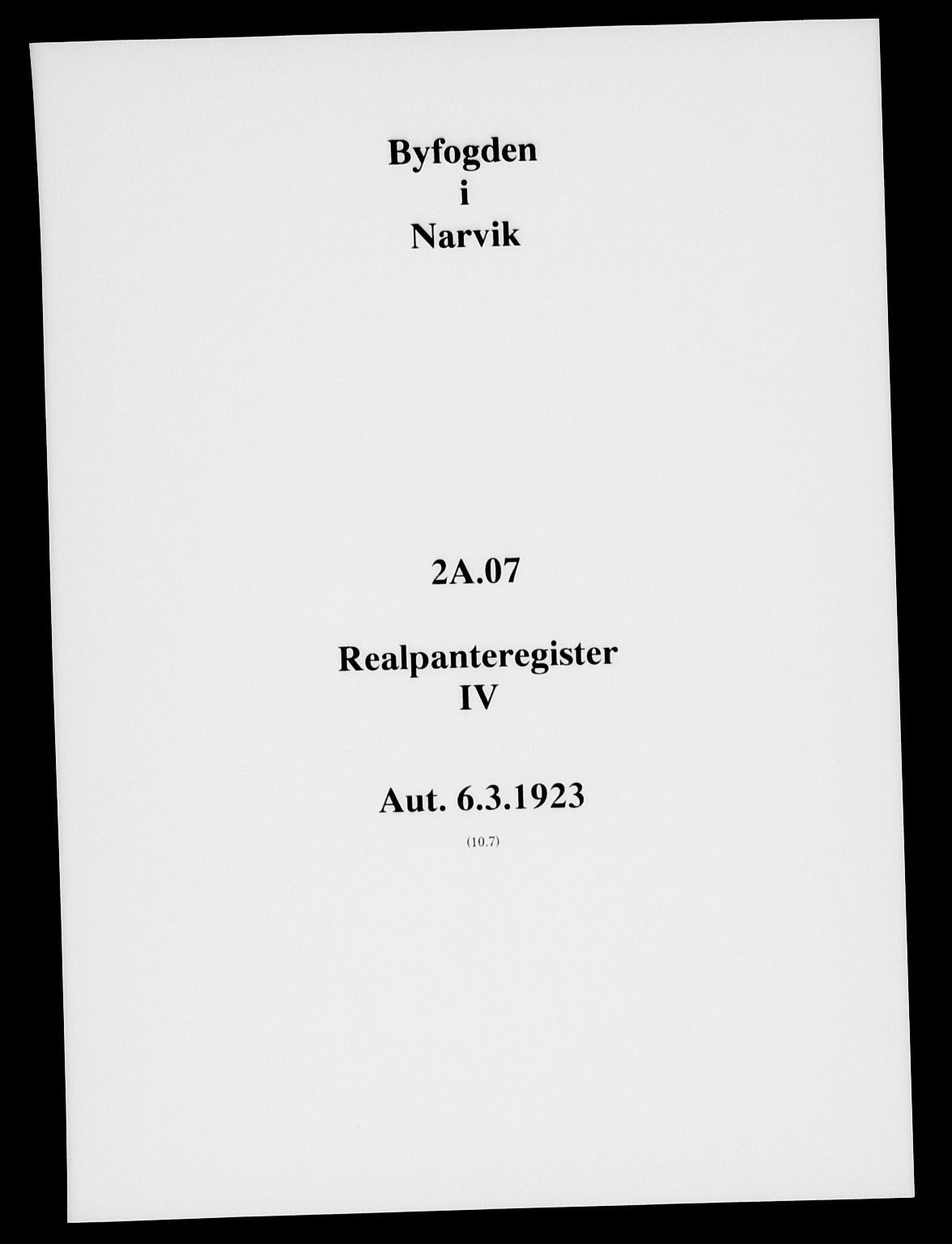 Narvik sorenskriveri, AV/SAT-A-0002/1/2/2A/L0007: Mortgage register no. 7