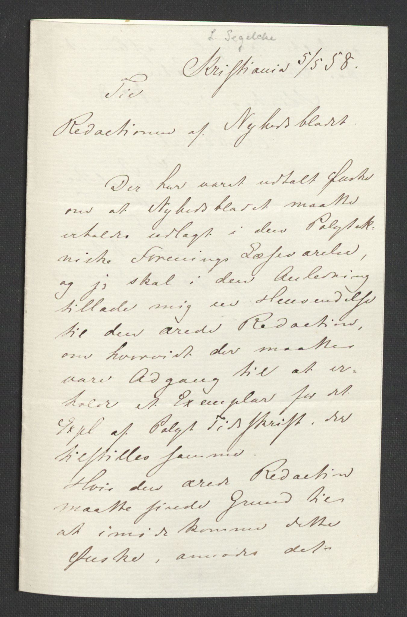 Botten-Hansen, Paul, AV/RA-PA-0017/F/L0001: Brev til Botten-Hansen, avsendere ordnet etter alfabetisk rekkefølge fra A-Ø, 1846-1866, p. 456