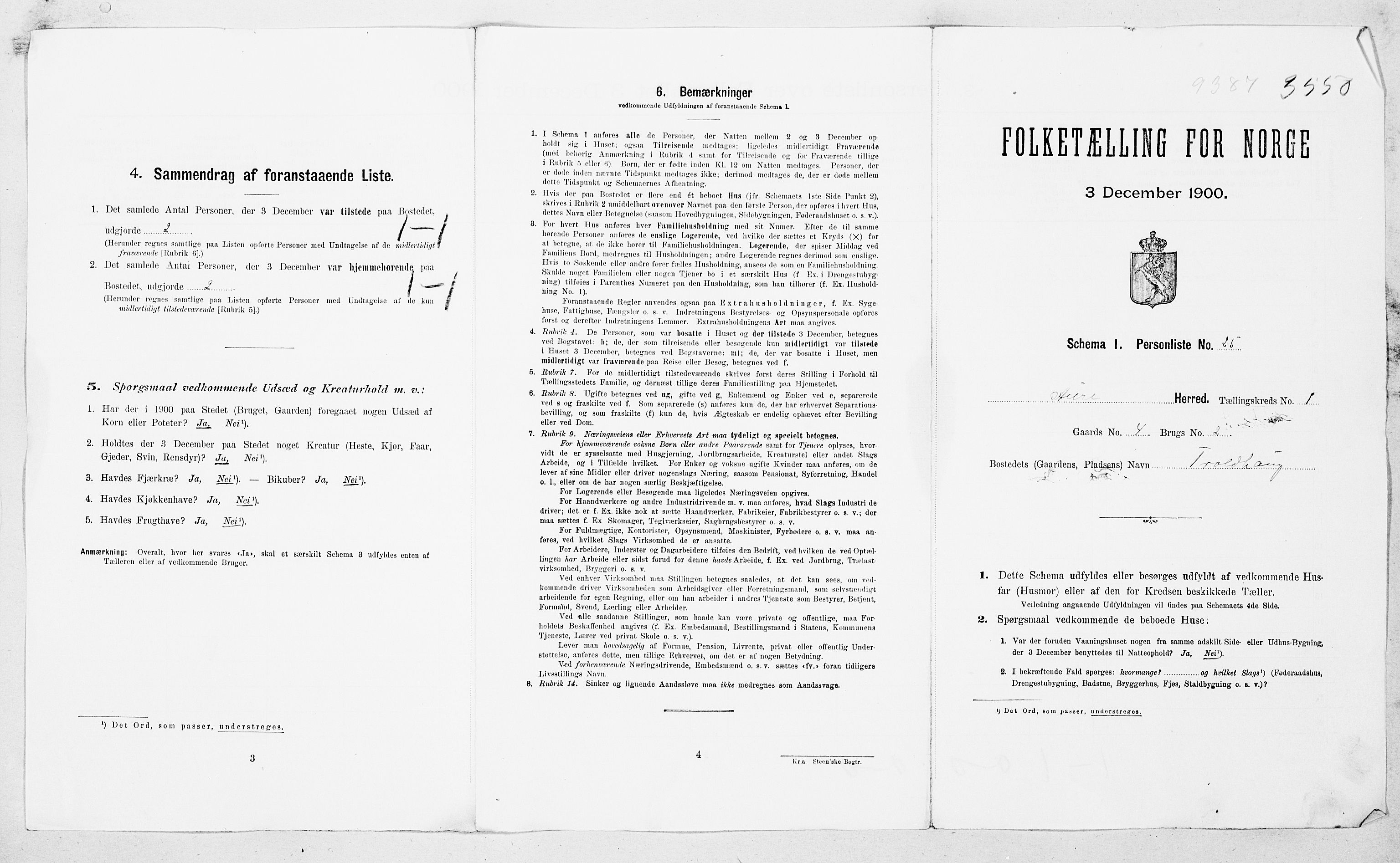 SAT, 1900 census for Aure, 1900, p. 22