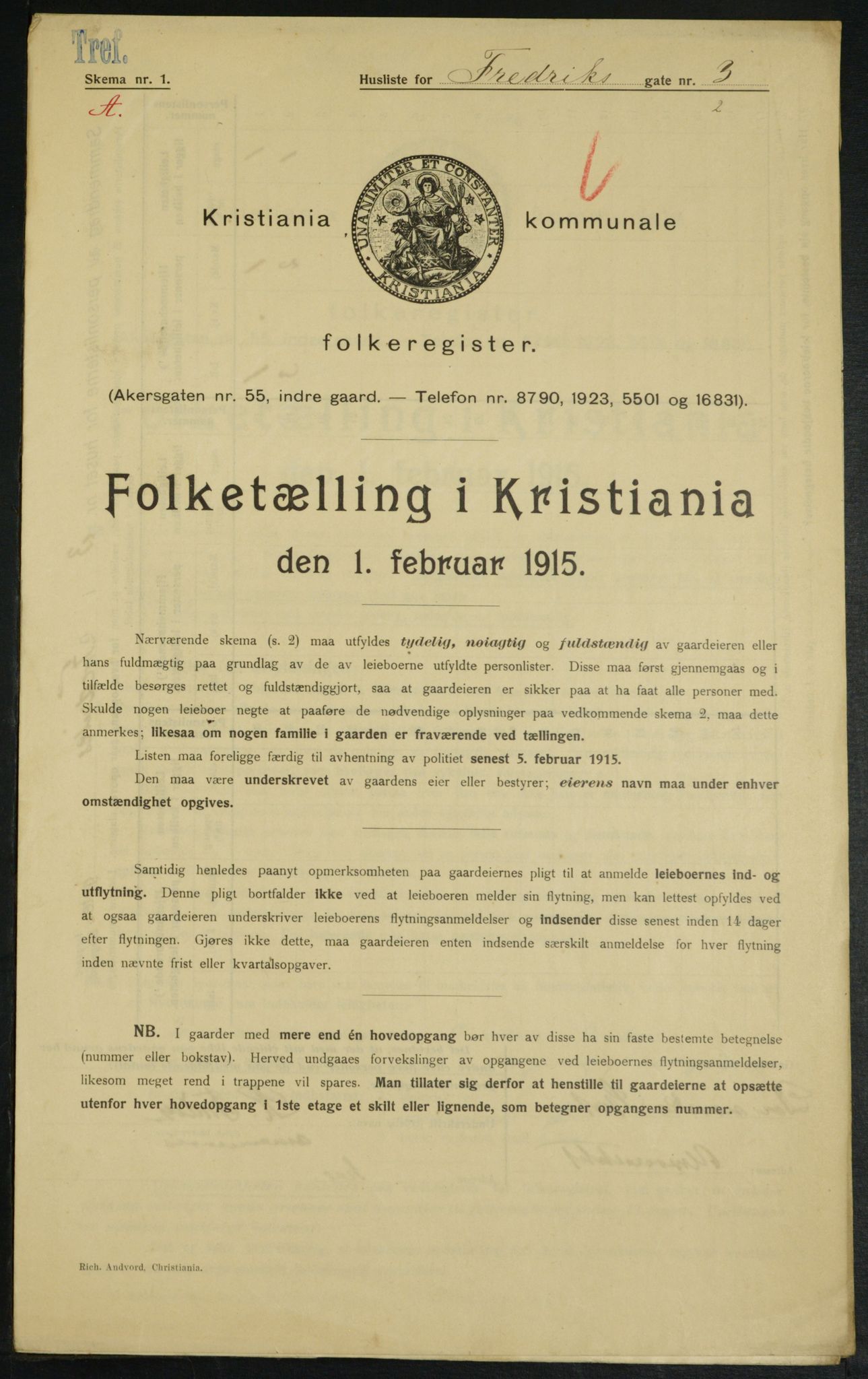 OBA, Municipal Census 1915 for Kristiania, 1915, p. 26152