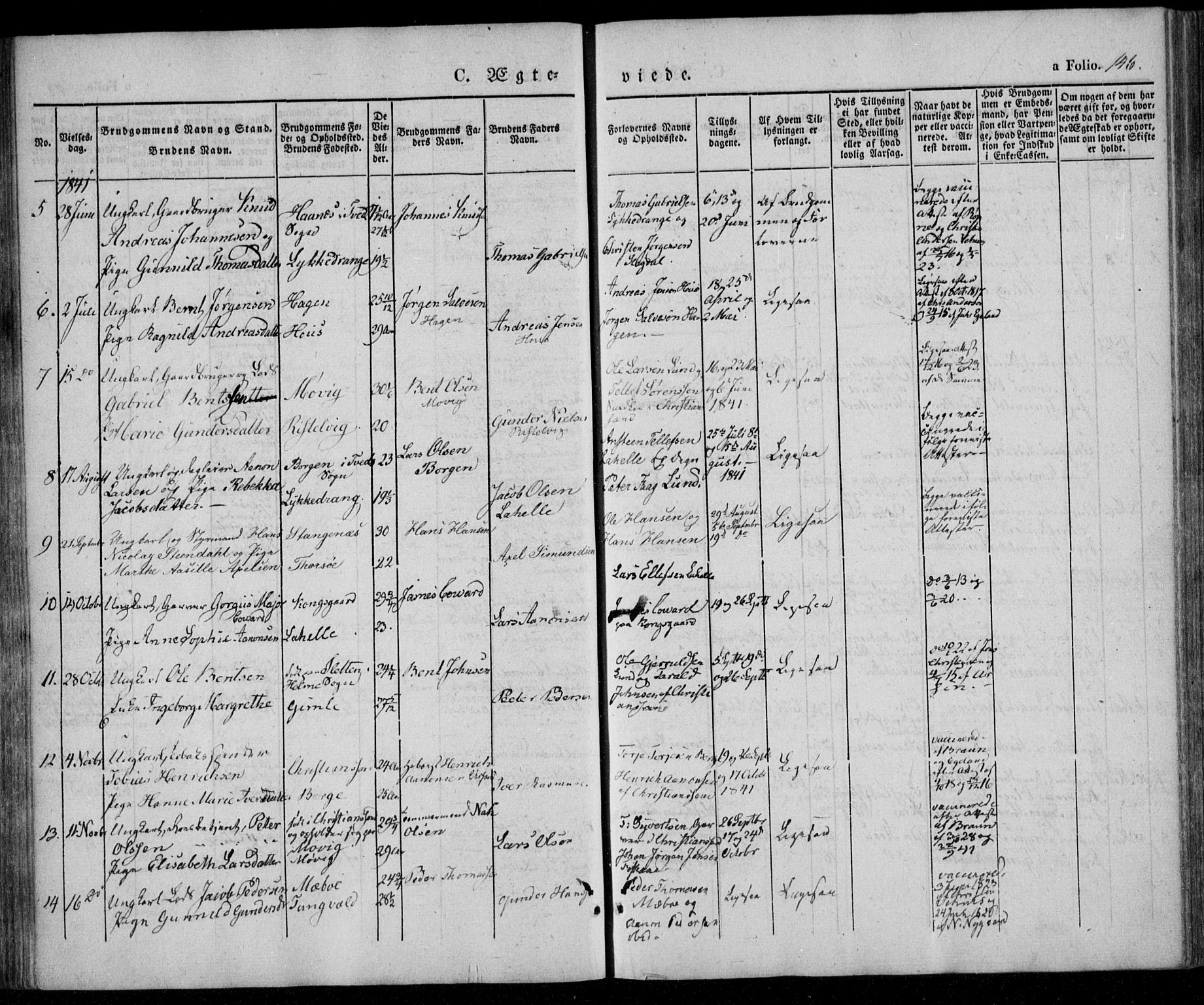 Oddernes sokneprestkontor, AV/SAK-1111-0033/F/Fa/Faa/L0006: Parish register (official) no. A 6, 1838-1851, p. 146