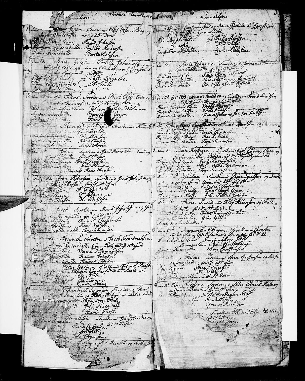Risør sokneprestkontor, SAK/1111-0035/F/Fb/L0003: Parish register (copy) no. B 3 /1, 1812-1874, p. 3