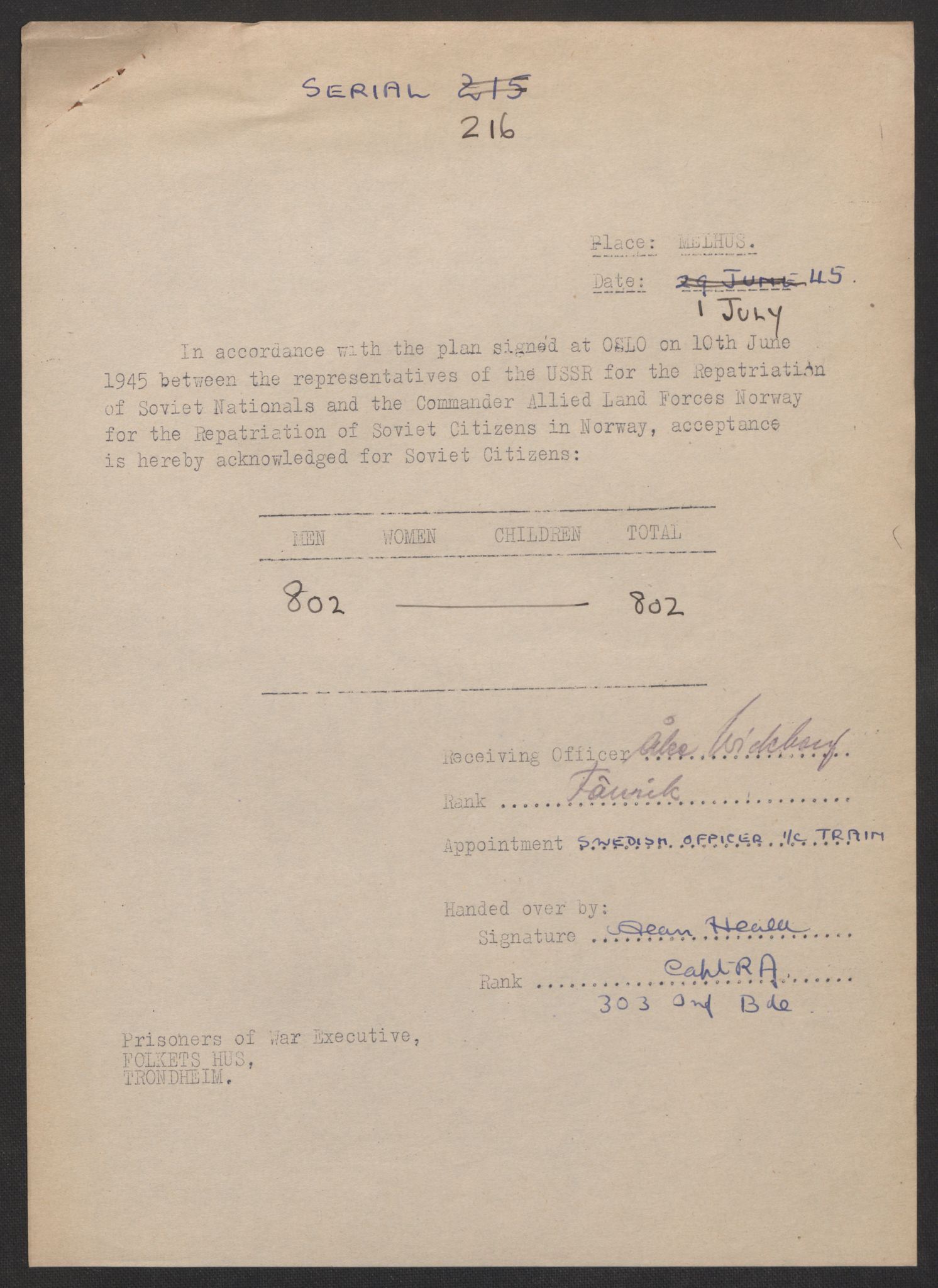 Flyktnings- og fangedirektoratet, Repatrieringskontoret, AV/RA-S-1681/D/Db/L0017: Displaced Persons (DPs) og sivile tyskere, 1945-1948, p. 304